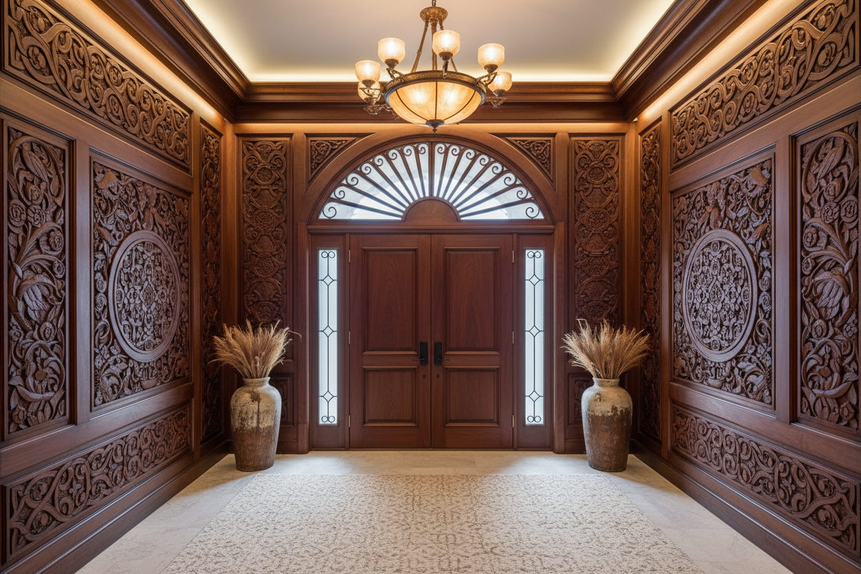 Elevate Your Entryway with These 8 Elegant Wood Carving Designs – Wallpics