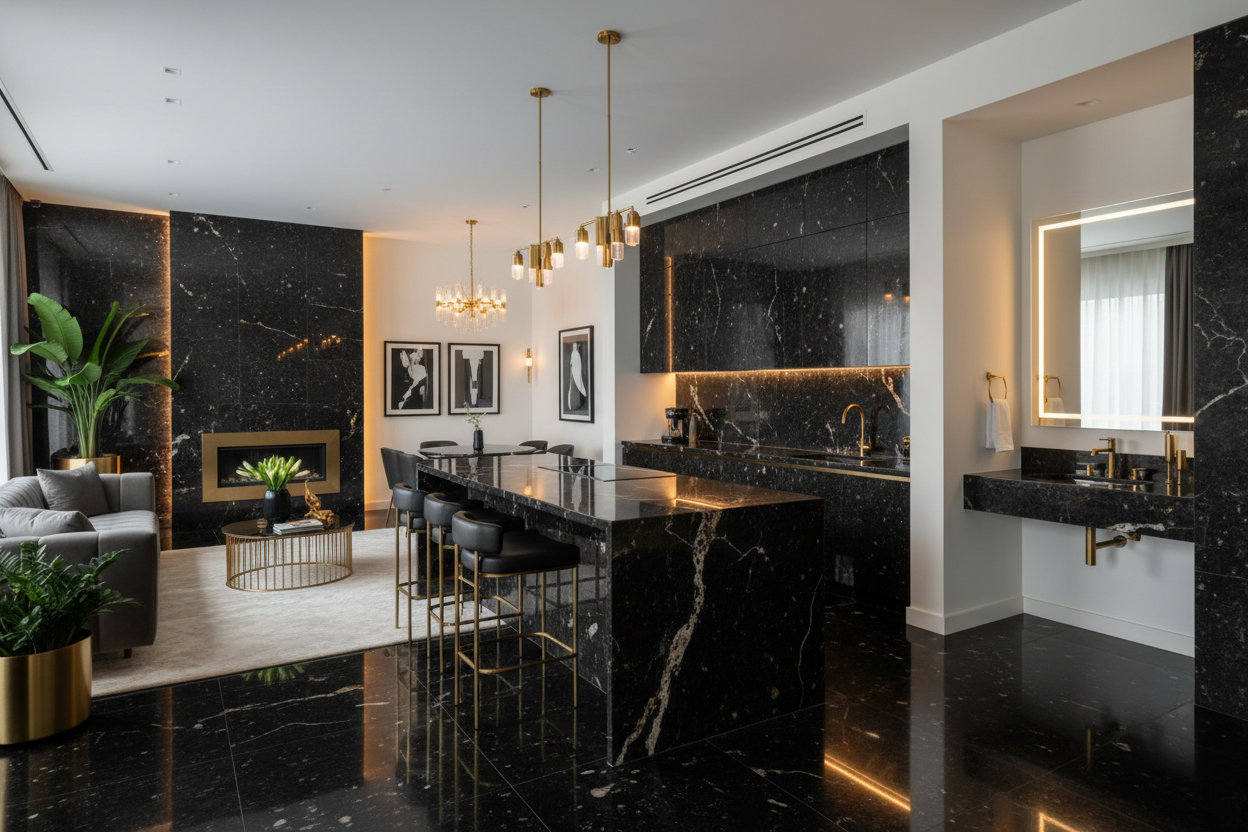 Elevate Your Interiors: Must-Try Black Granite Home Designs – Wallpics