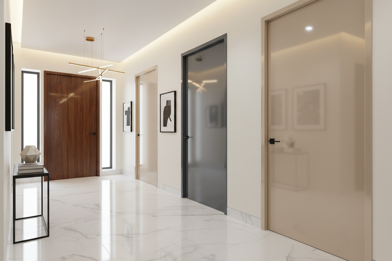 Modern Elegance: 15 Flush Door Designs with Mica for Stylish Interiors ...