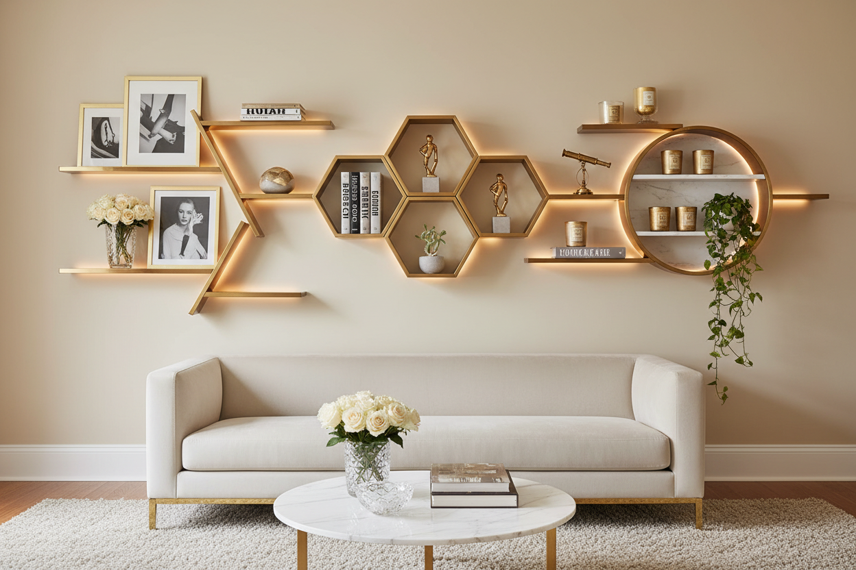 Transform Your Space: Creative Wall Shelf Designs for a Glamorous Home ...