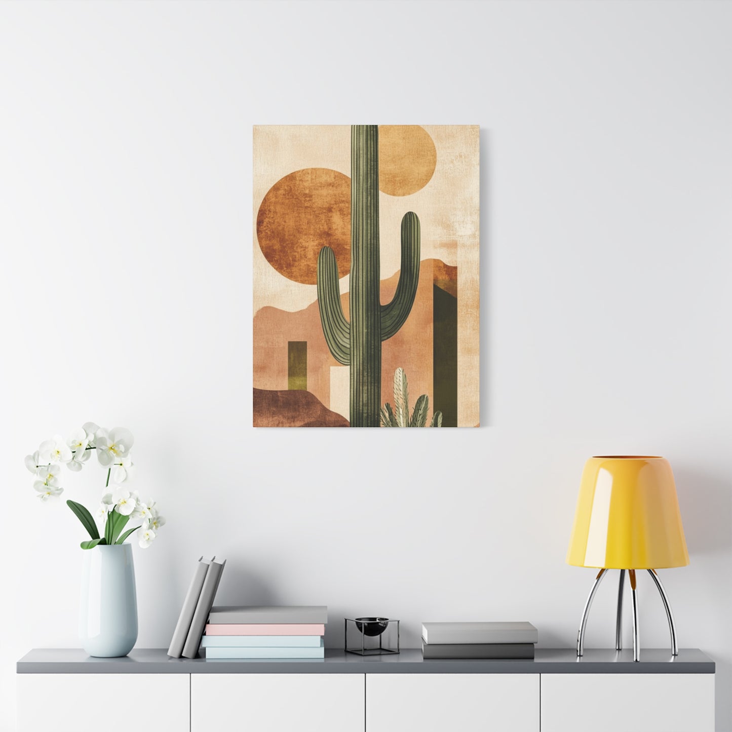Brown Cactus Painting Wall Art & Canvas Prints