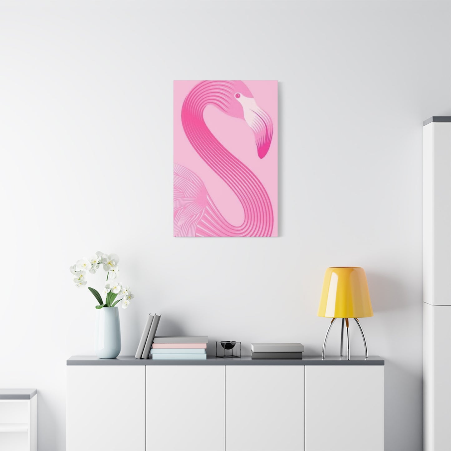 Flamingo Pink Monochrome Wall Art & Canvas Prints