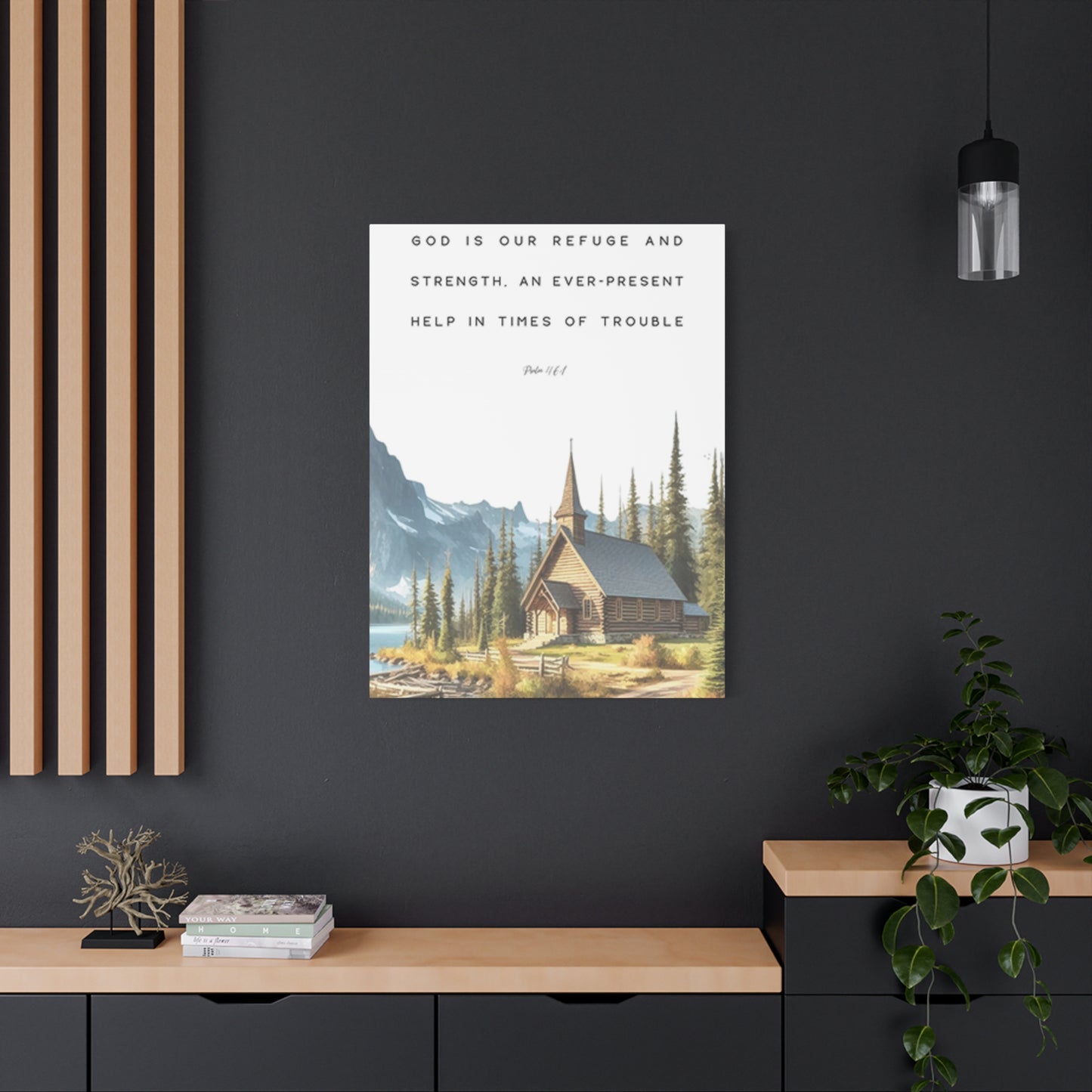 Mountain Home And Scripture Wall Art & Canvas Prints