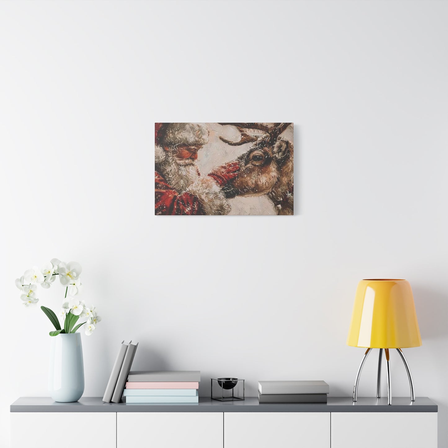 Santa Claus And Reindeer Wall Art & Canvas Prints