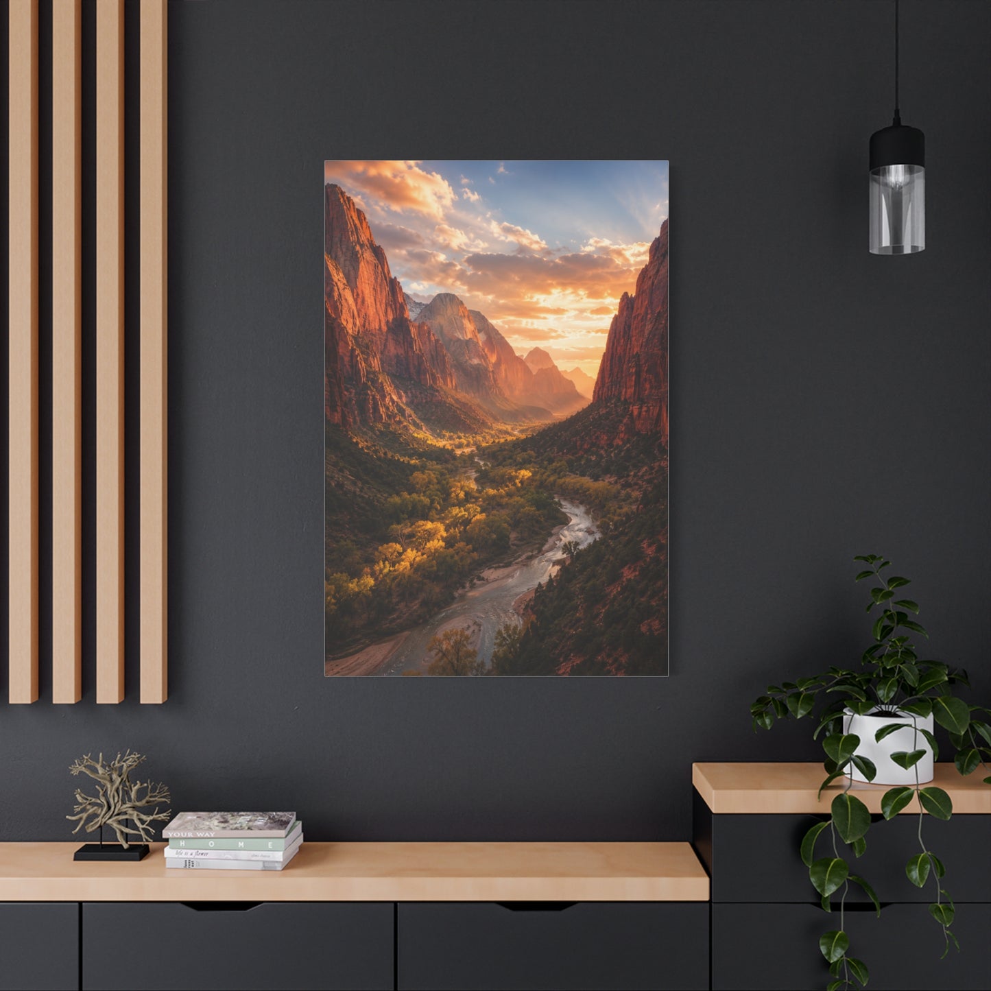 Zion Canyon Sunset Vista Southwest Wall Art & Canvas Print