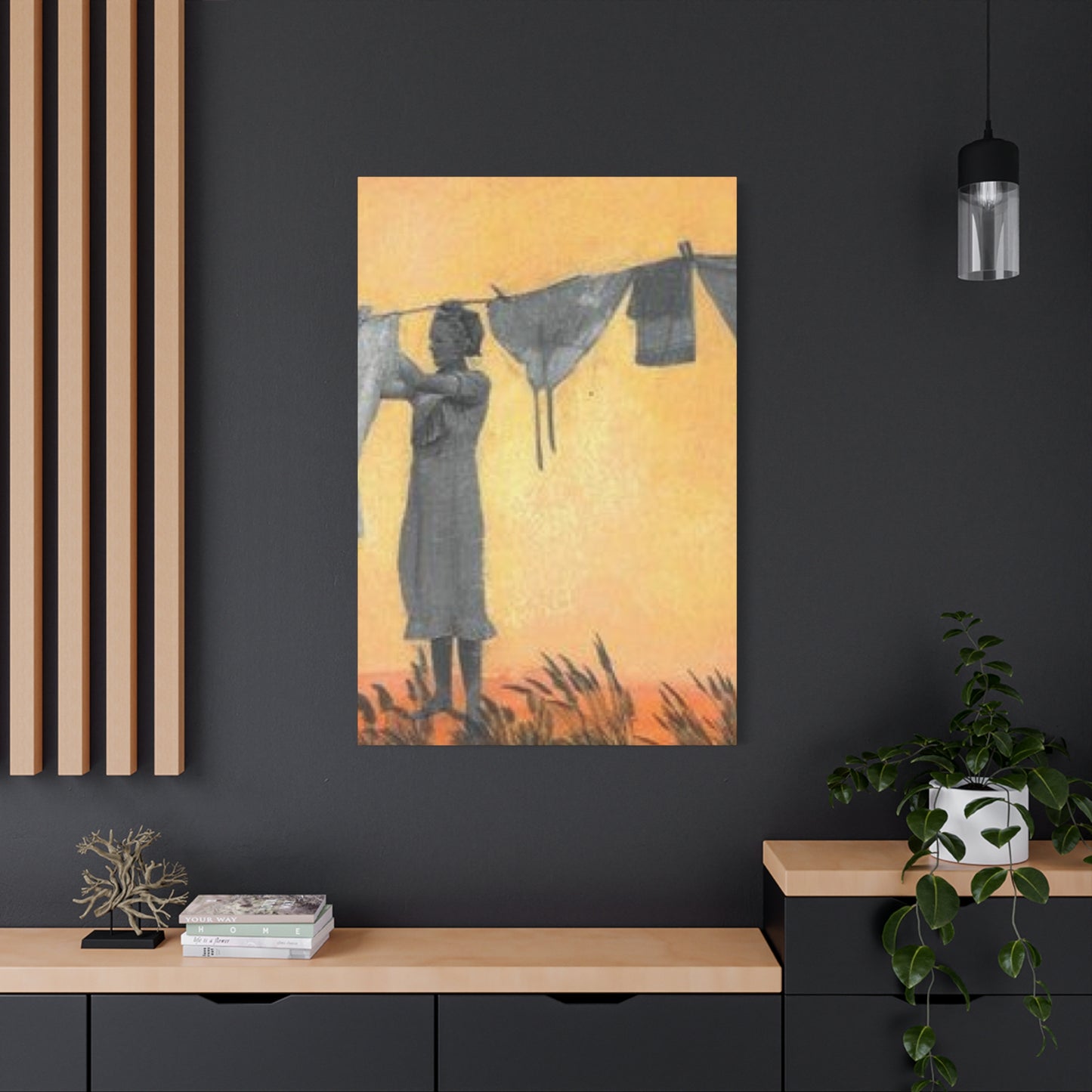 Women Drying Clothes Laundry Wall Art & Canvas Prints