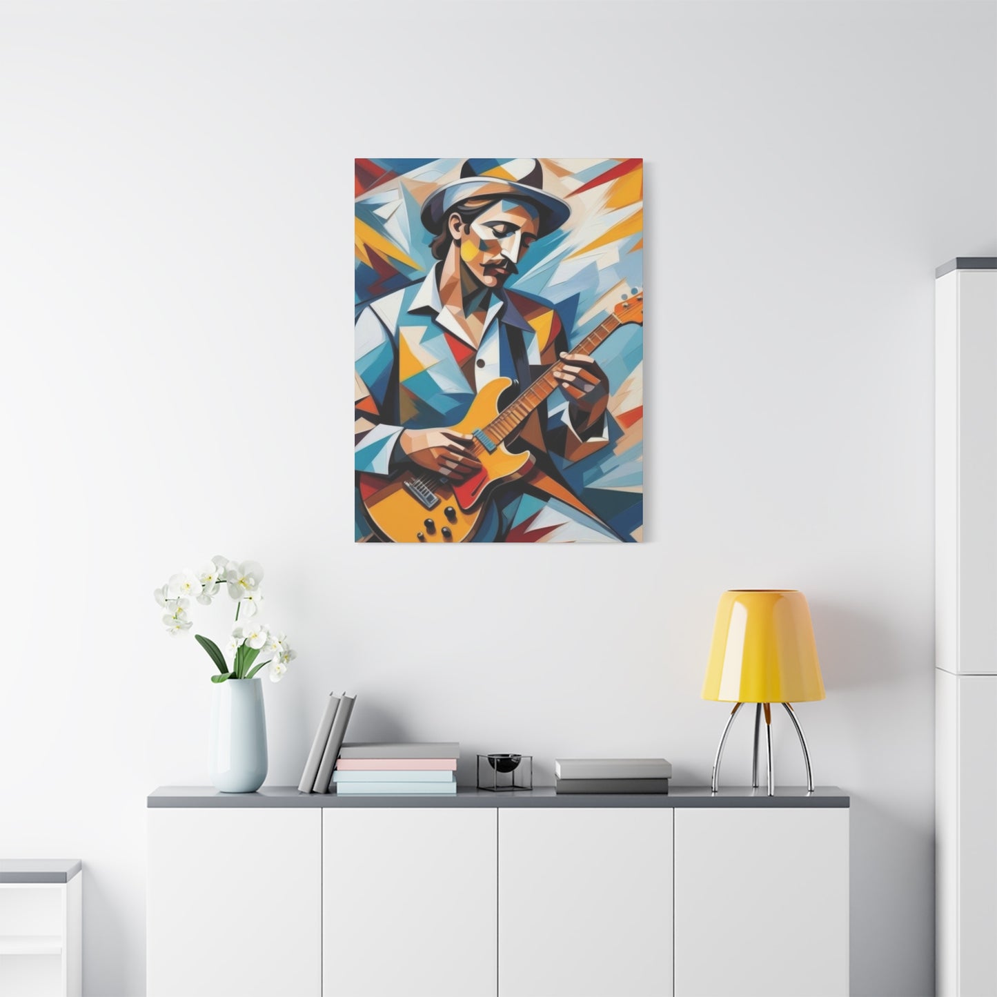 Man Playing Guitar Cubism Wall Art & Canvas Prints