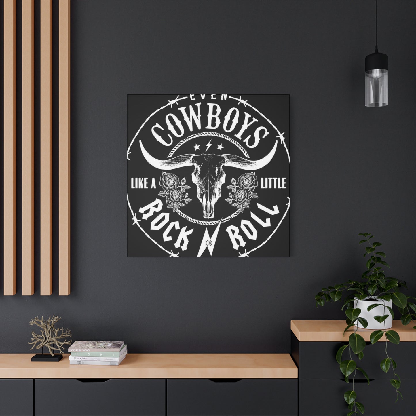 Cowboy Rock N Roll Poster Wall Art & Canvas Prints