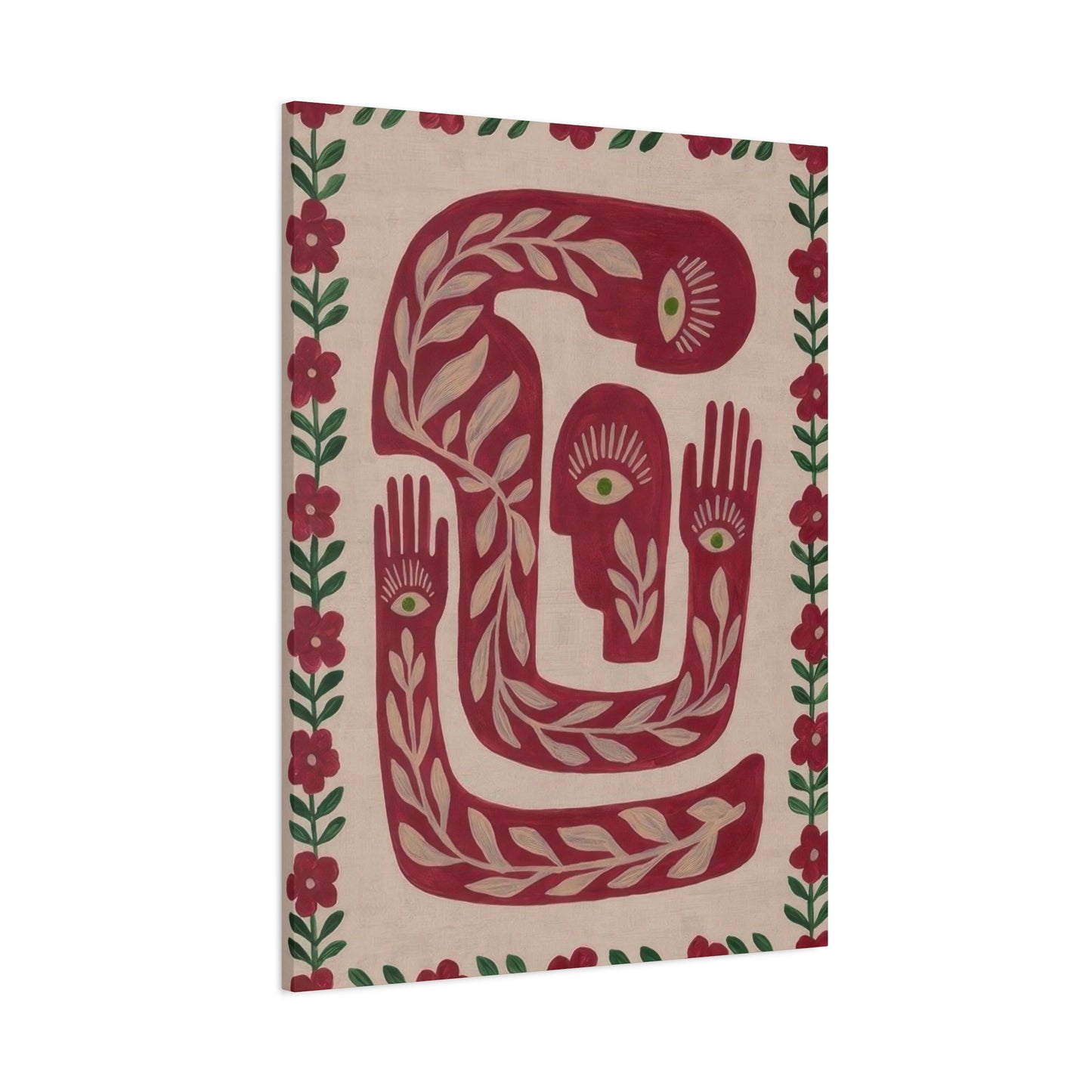 Simple Hands Eyes Flower Deco Wall Art & Canvas Prints