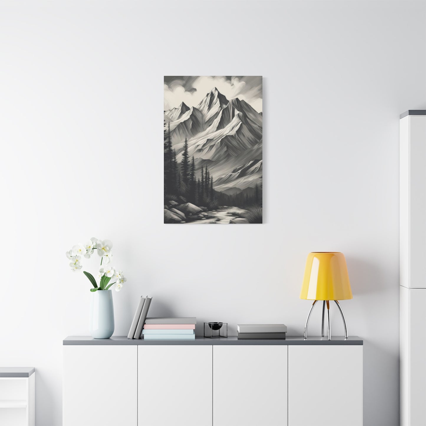 Mountains Grey Wall Art & Canvas Prints