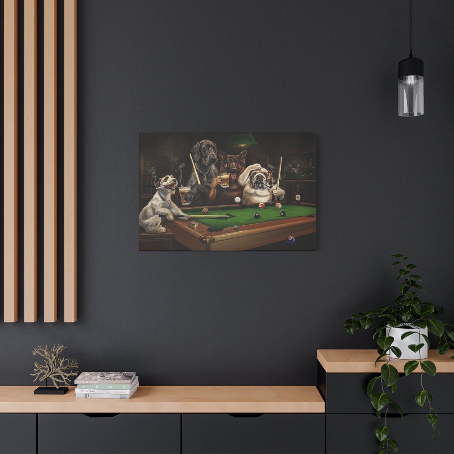 Dogs at Snooker Table Wall Art & Canvas Prints