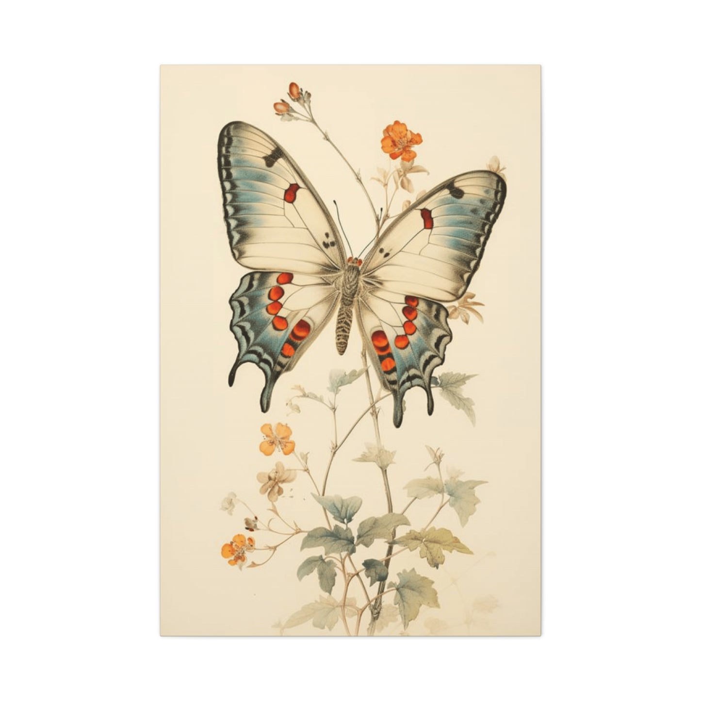 Big Butterfly on Flower Painting Wall Art & Canvas Prints