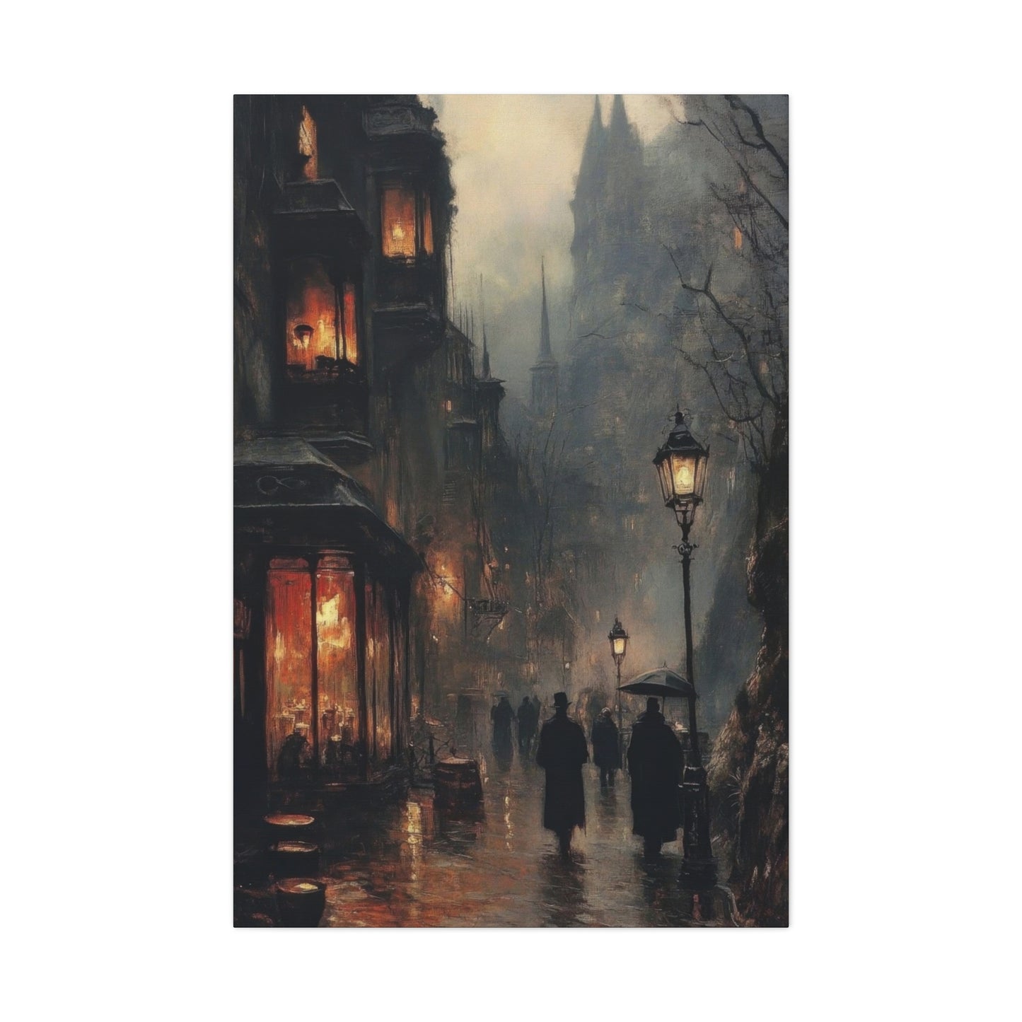 Warm Lit Street Dark Wall Art & Canvas Prints