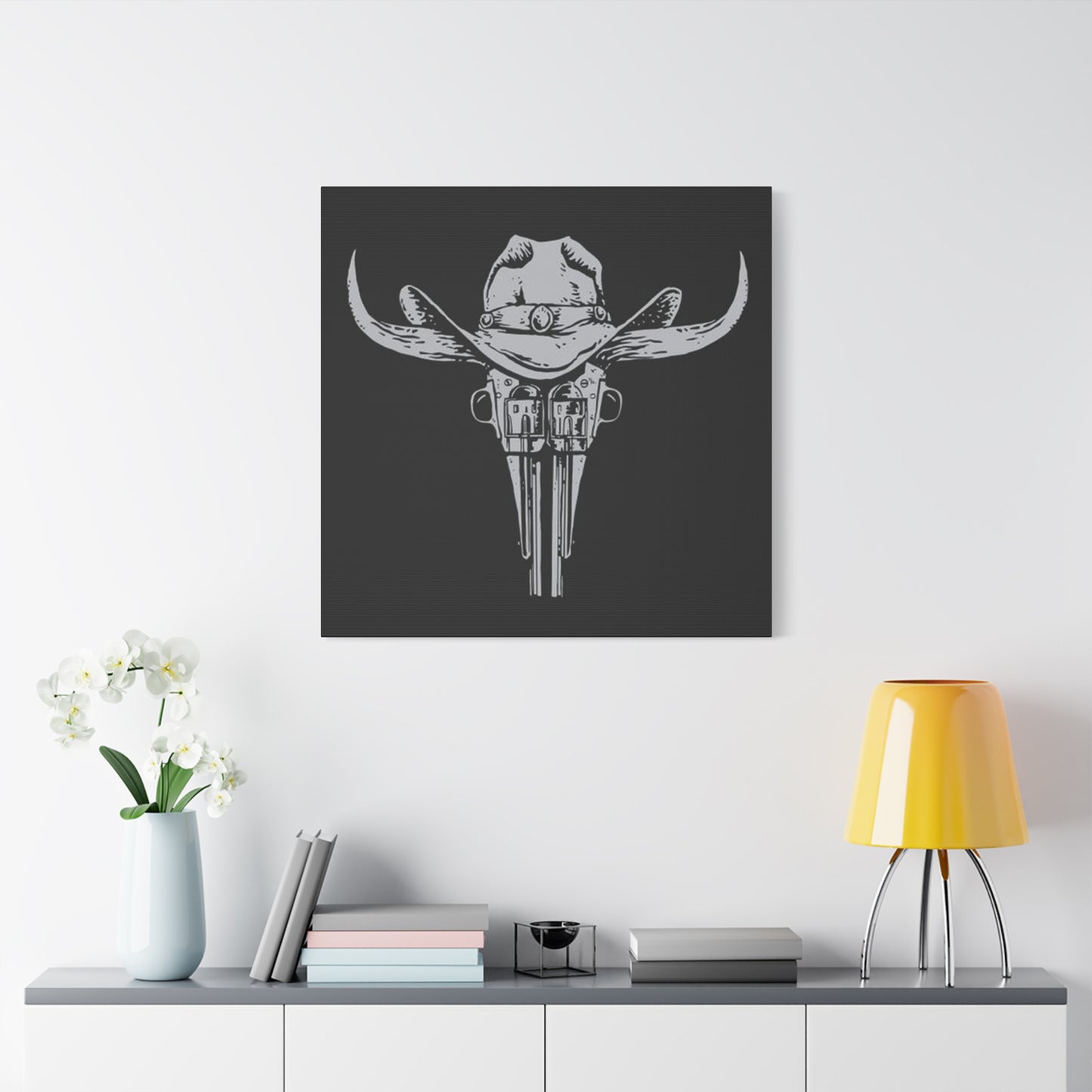 Horn & Guns Drawing Wall Art & Canvas Prints