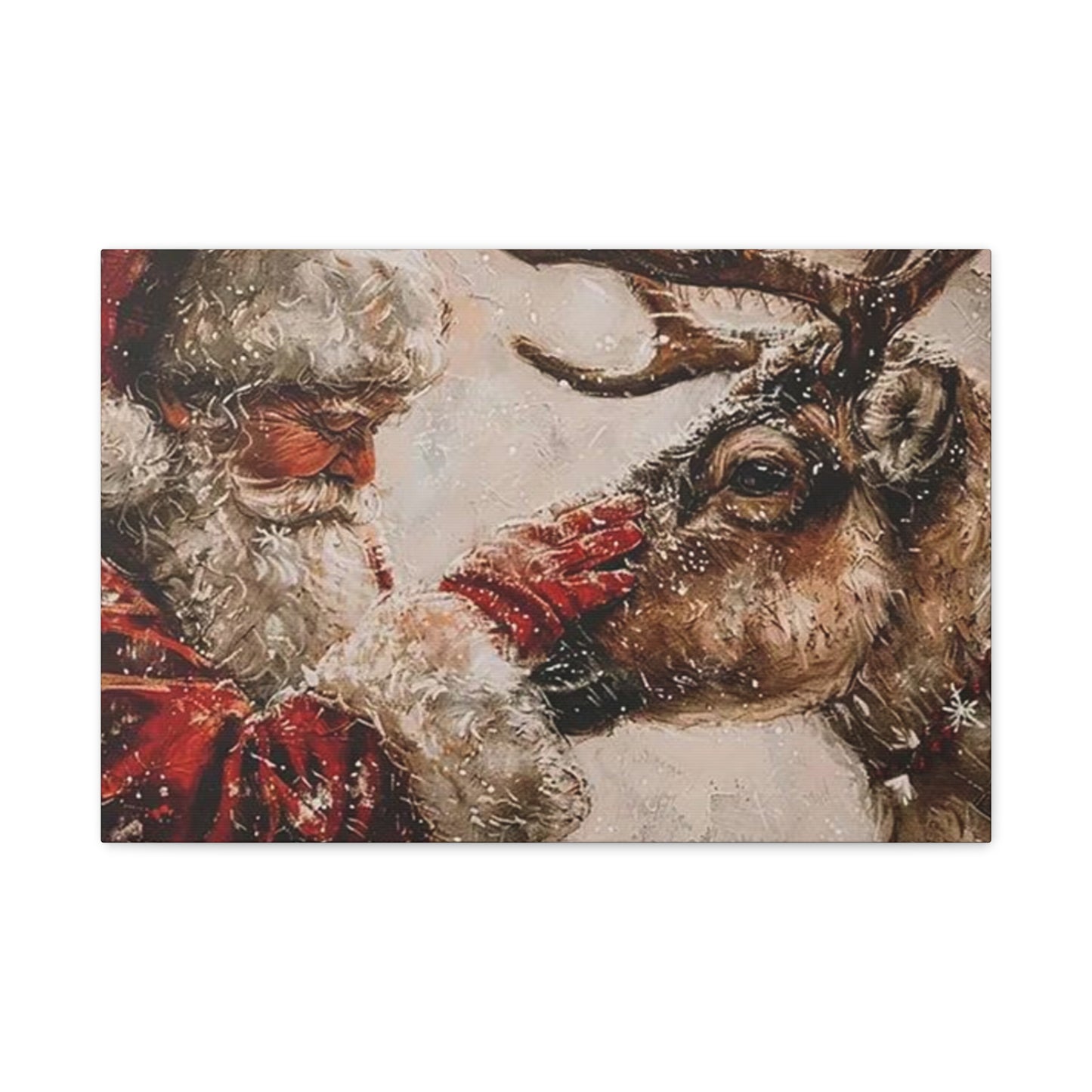 Santa Claus And Reindeer Wall Art & Canvas Prints