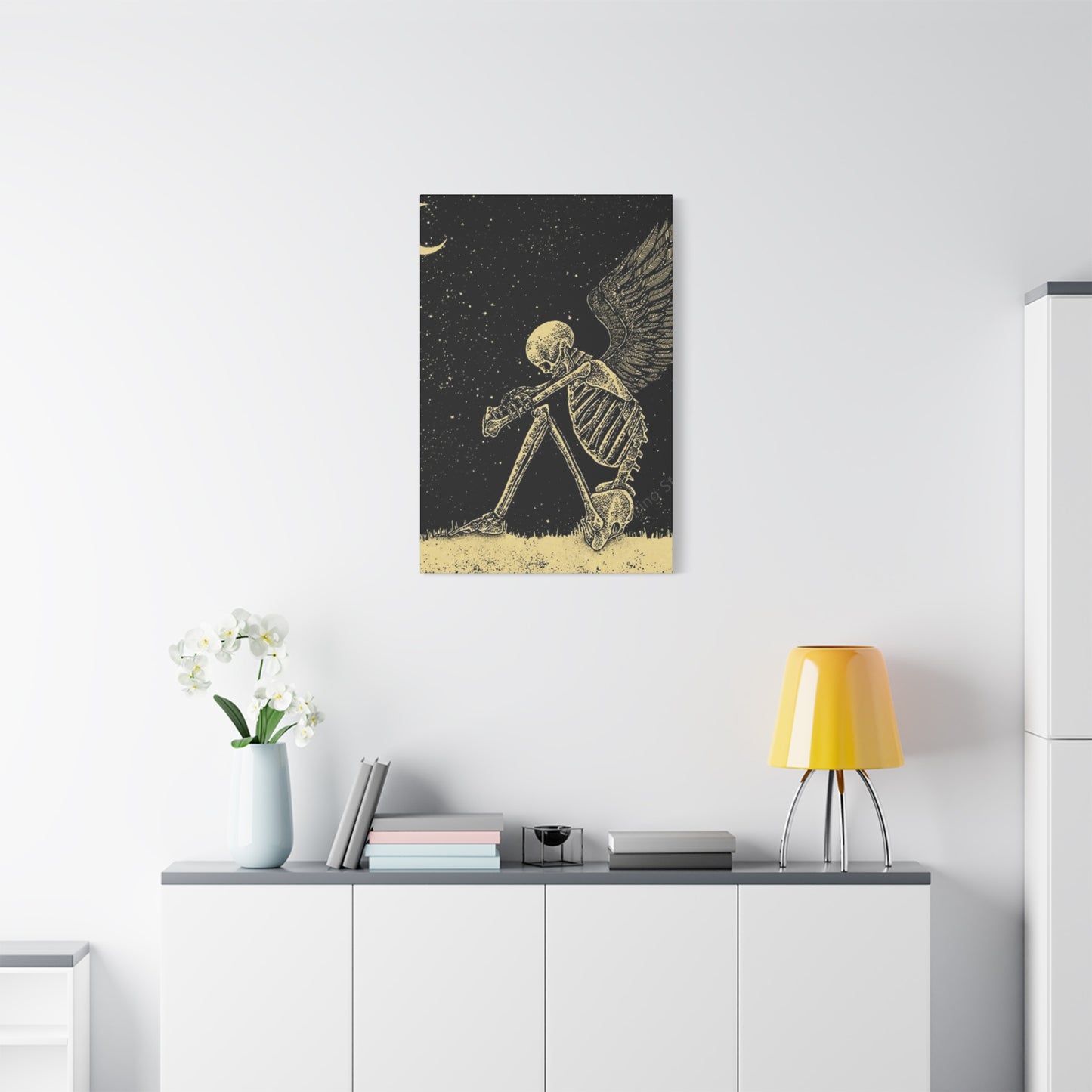 Sad Skeleton Angel Wall Art & Canvas Prints