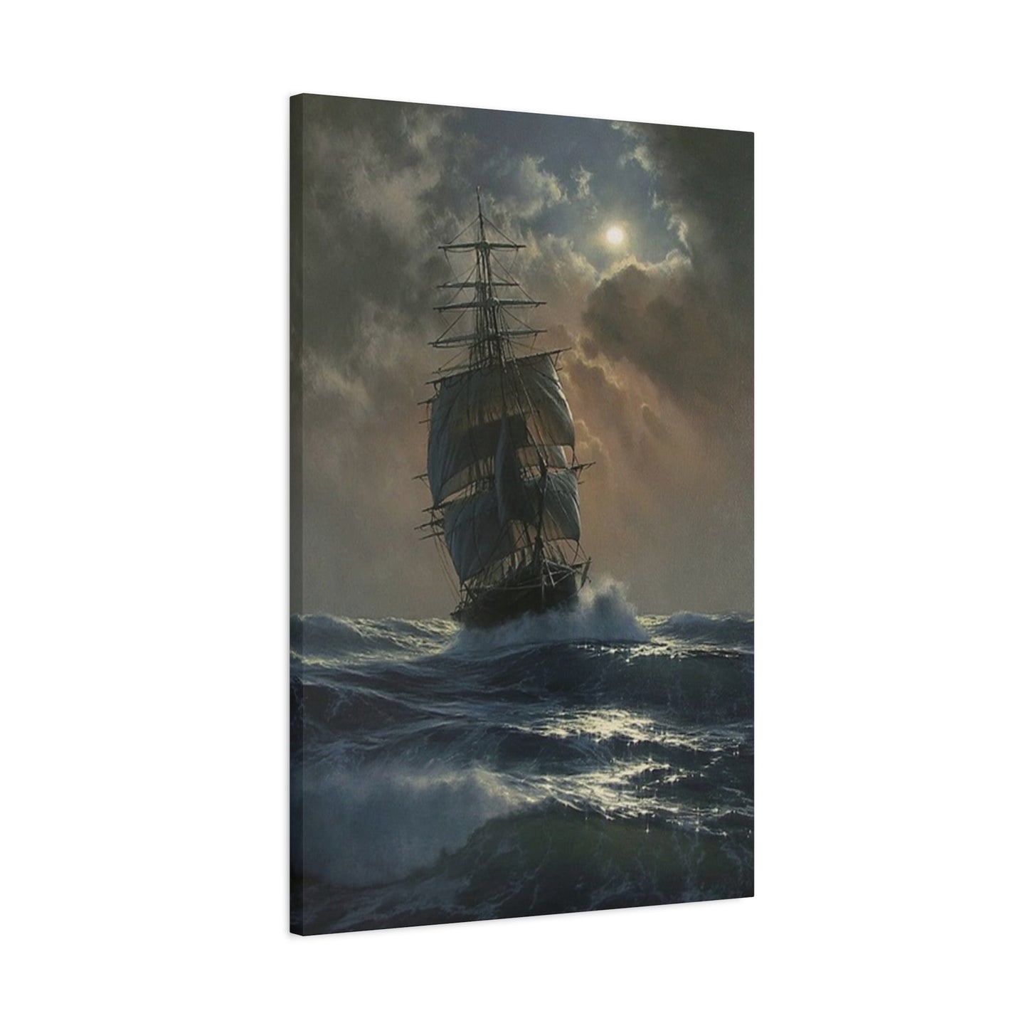 Ship Sailing In Sea At Night Wall Art & Canvas Prints