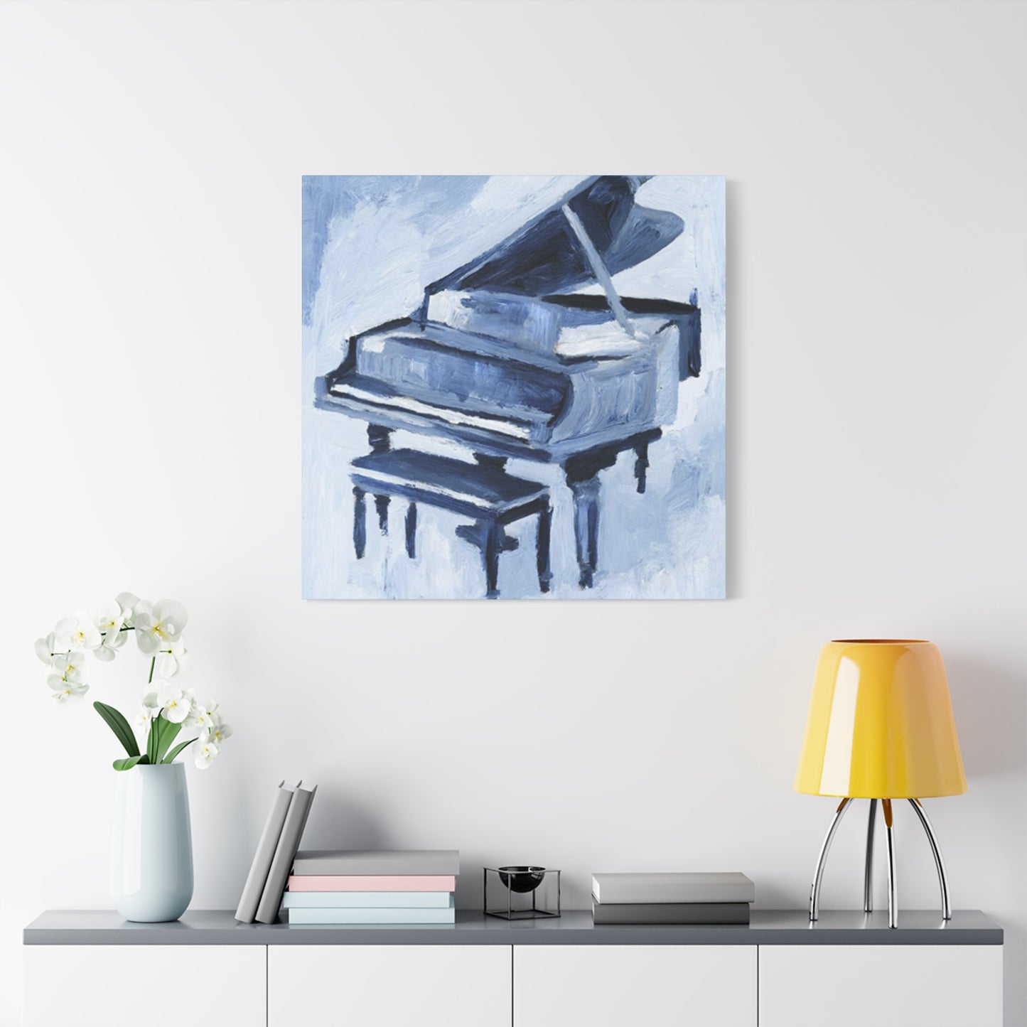 Black Piano Drawing Painting Wall Art & Canvas Prints