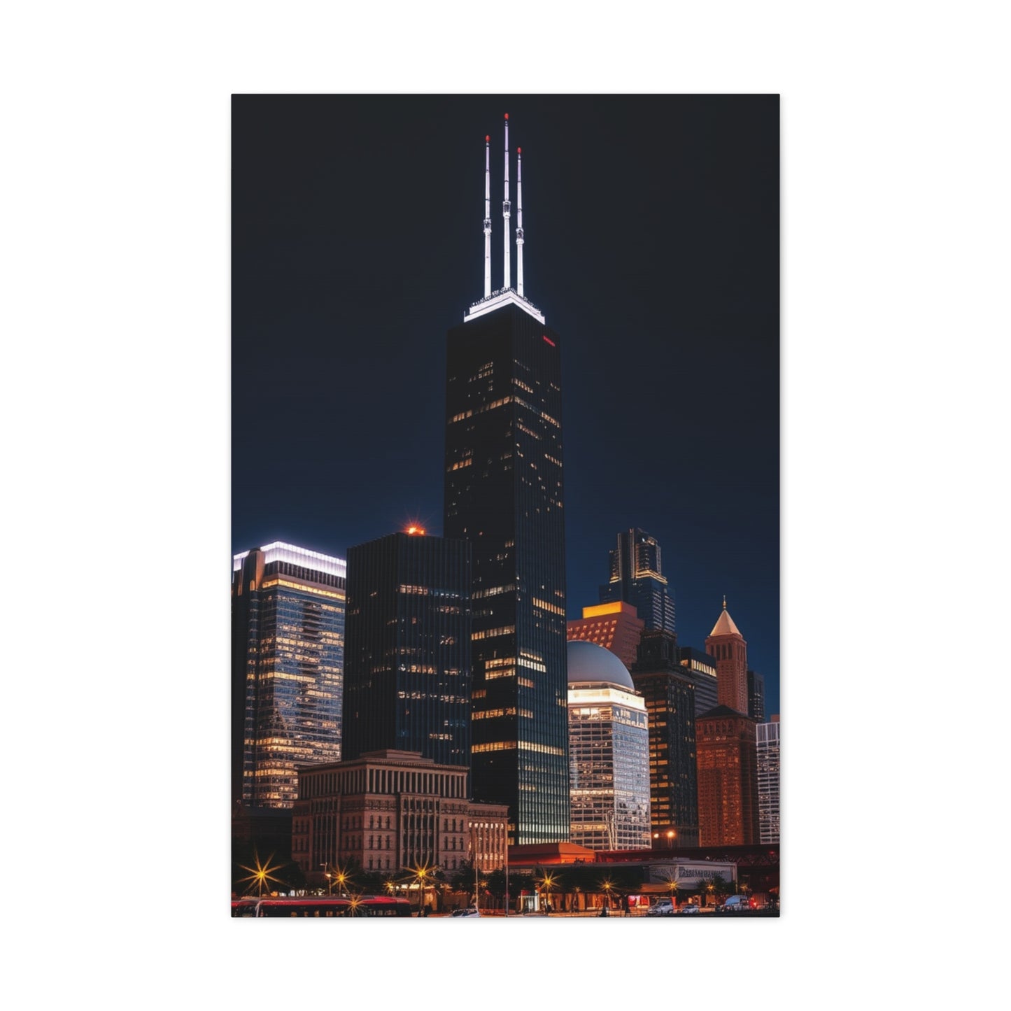 Chicago Skylines Art Canvas Art 1 Wall Art & Canvas Print