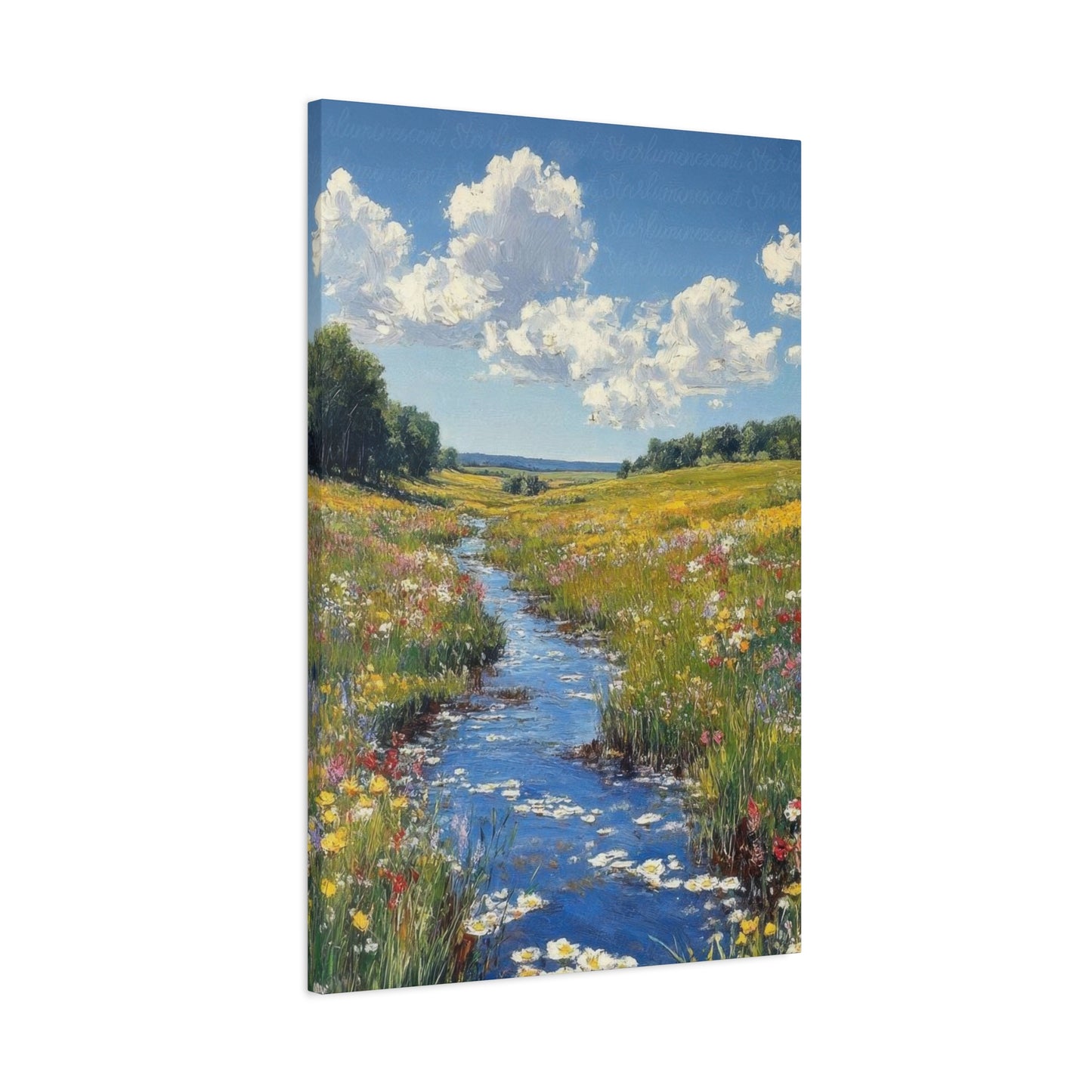 Blue Water Green Fields Colorful Wall Art & Canvas Prints