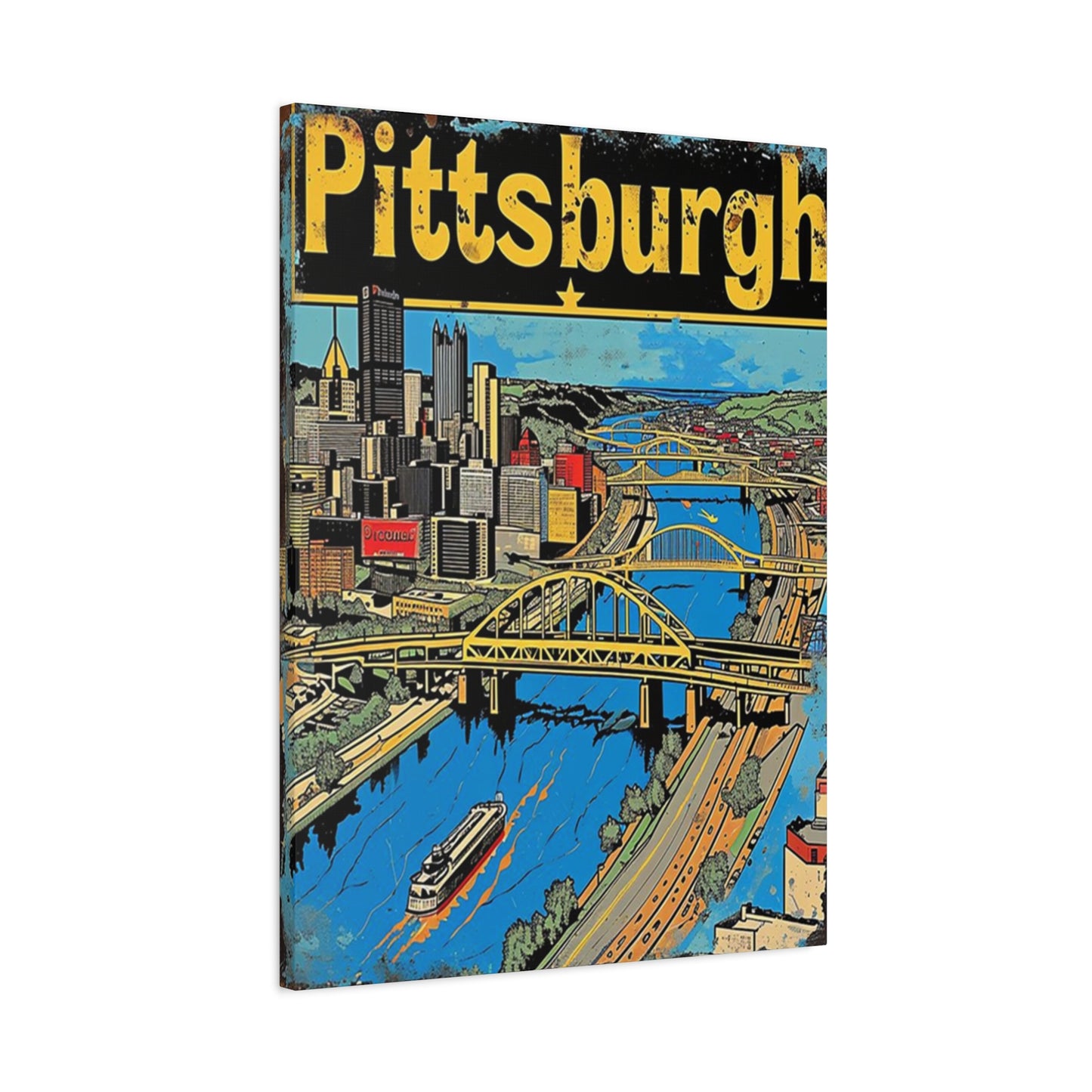 Pittsburgh Graffiti Steel Bridge Poster Wall Art & Canvas Prints