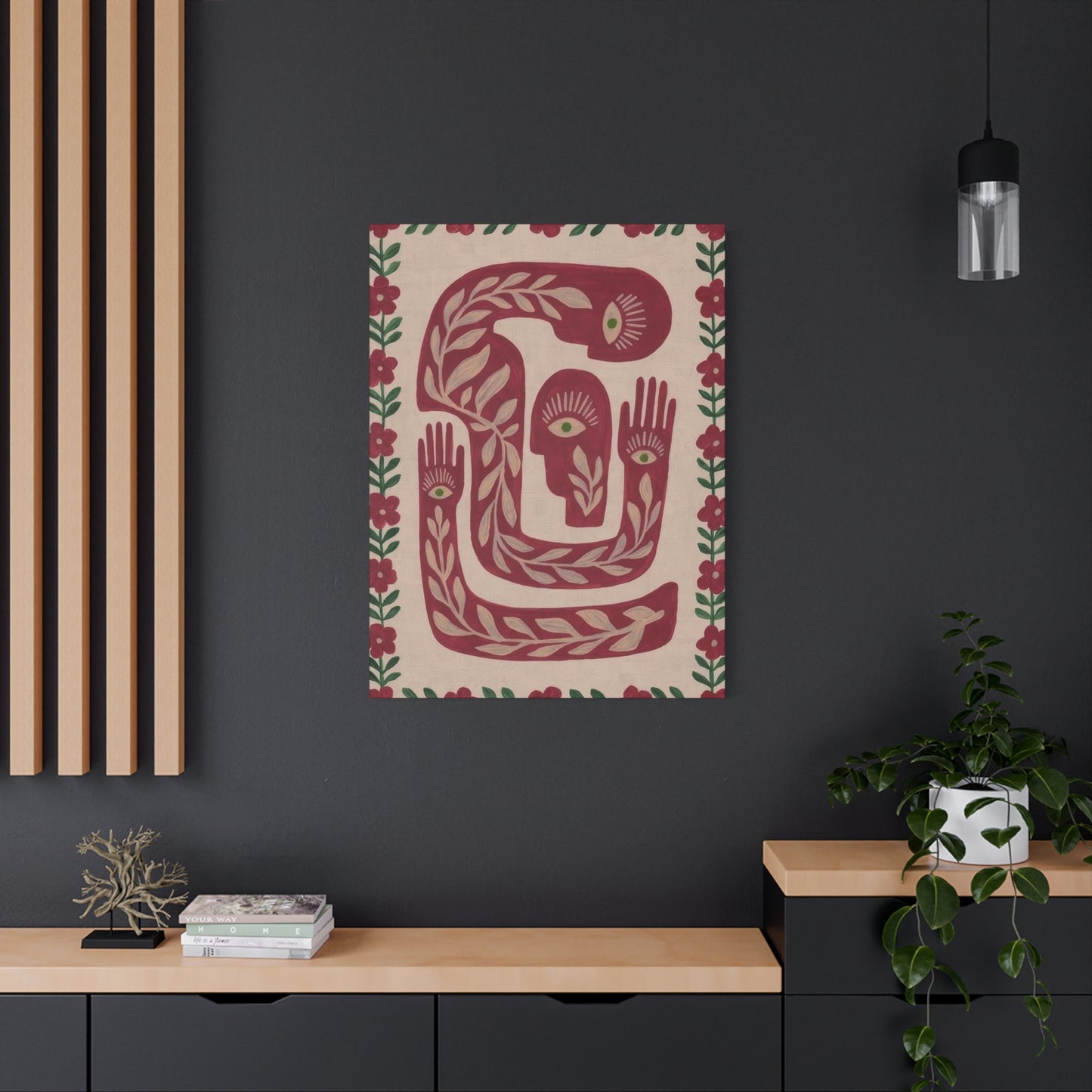 Simple Hands Eyes Flower Deco Wall Art & Canvas Prints