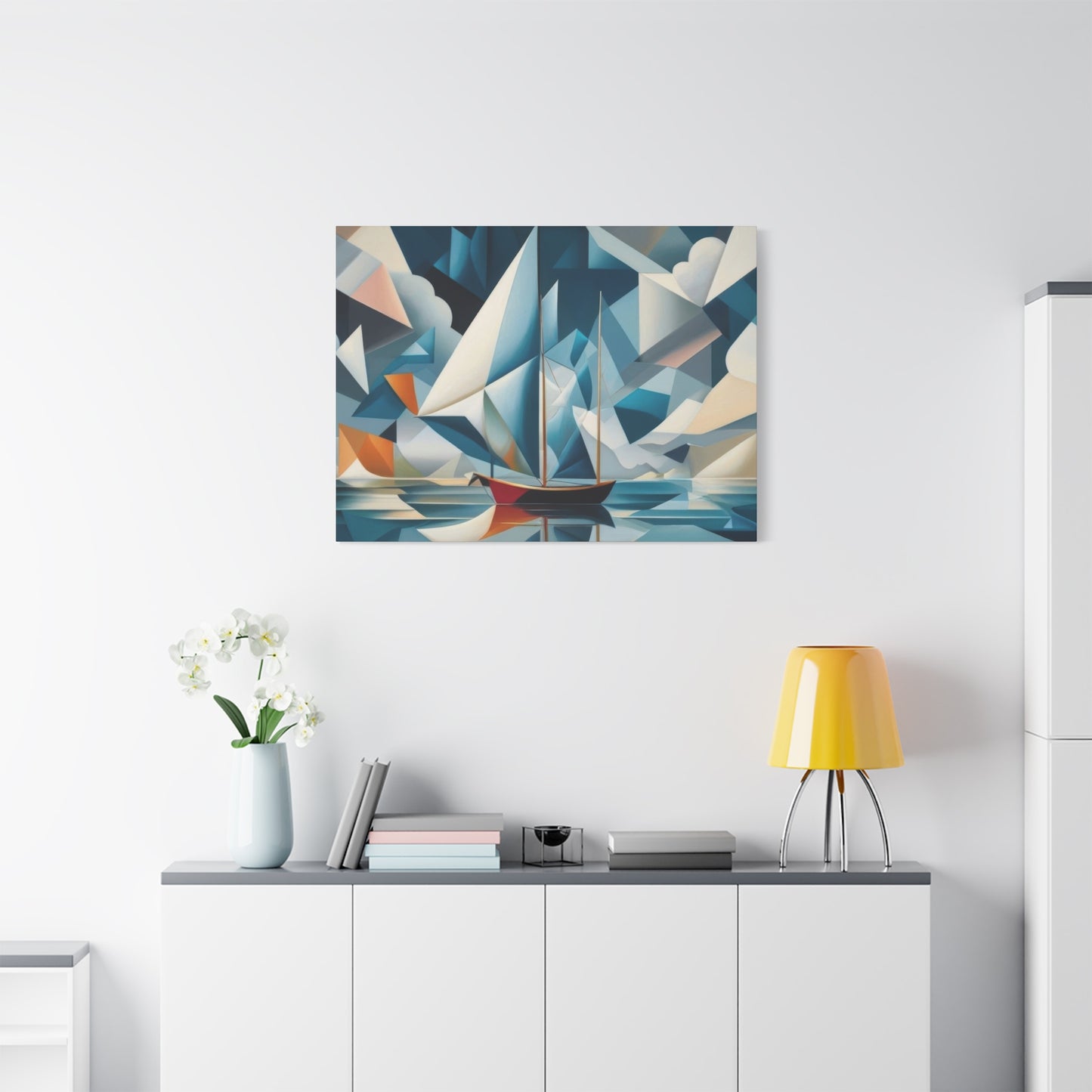Boat In Water Cubism Wall Art & Canvas Prints
