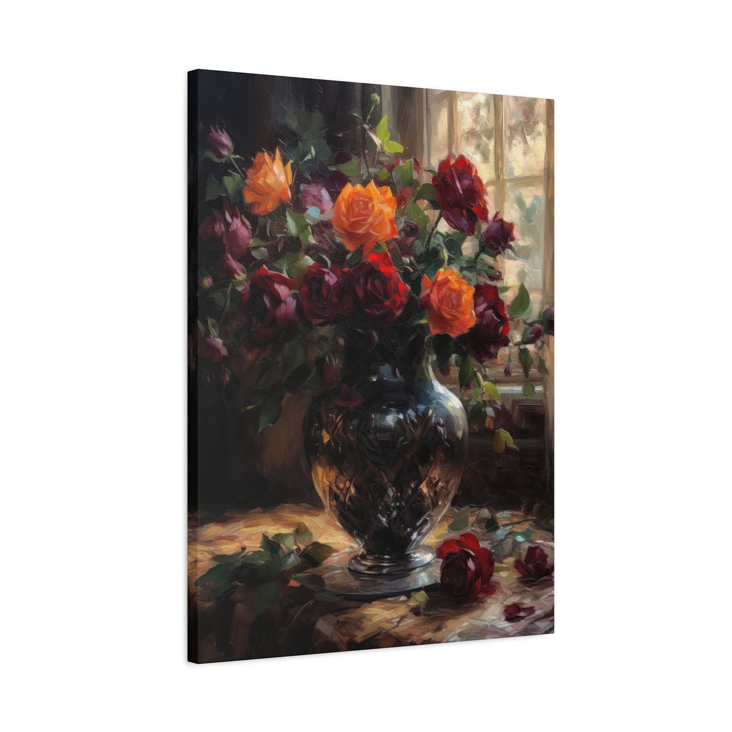 Vase Light Through Window Dark Academia Wall Art & Canvas Prints