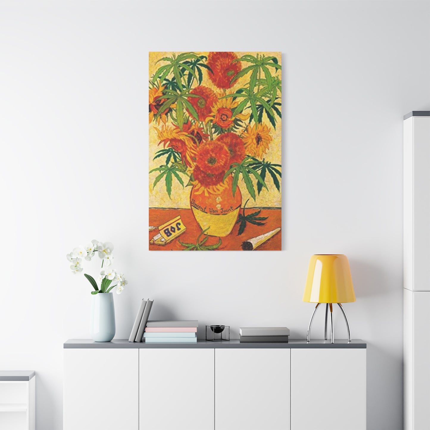 Vase And Joint Marijuana Wall Art & Canvas Prints