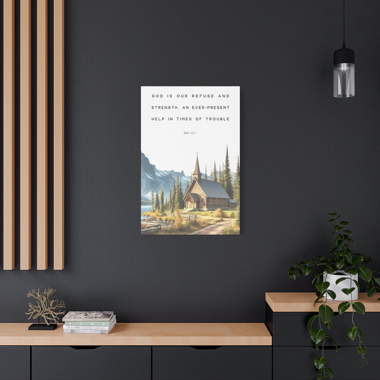 Mountain Home And Scripture Wall Art & Canvas Prints