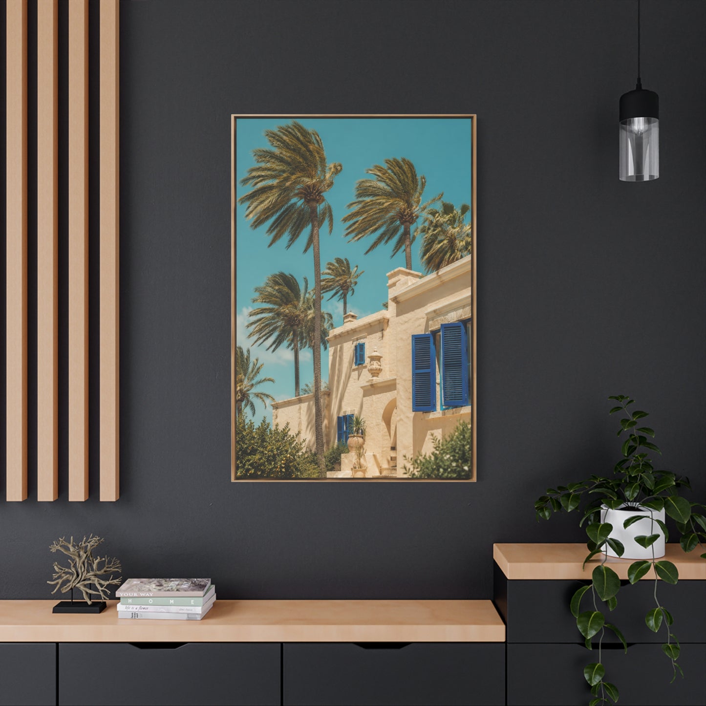 Mediterranean Palm Villa Breeze Tropical Wall Art & Canvas Print