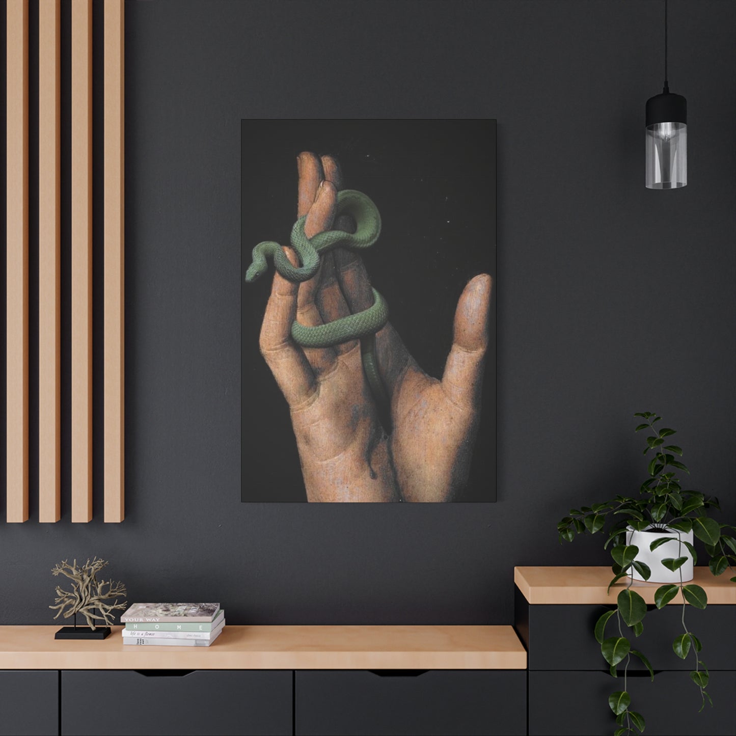 Snake On Hand Wall Art & Canvas Prints