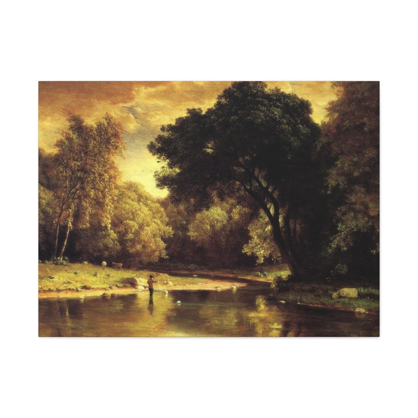 Fisherman In A Stream George Inness Wall Art & Canvas Prints