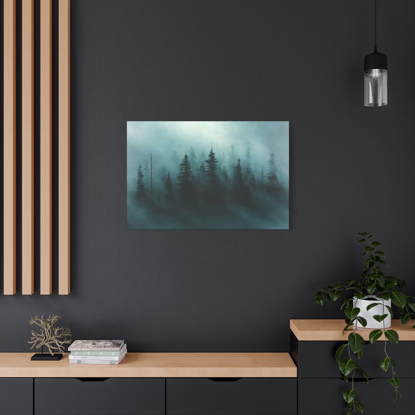 Foggy Pine Trees Tropical Forest Wall Art & Canvas Prints