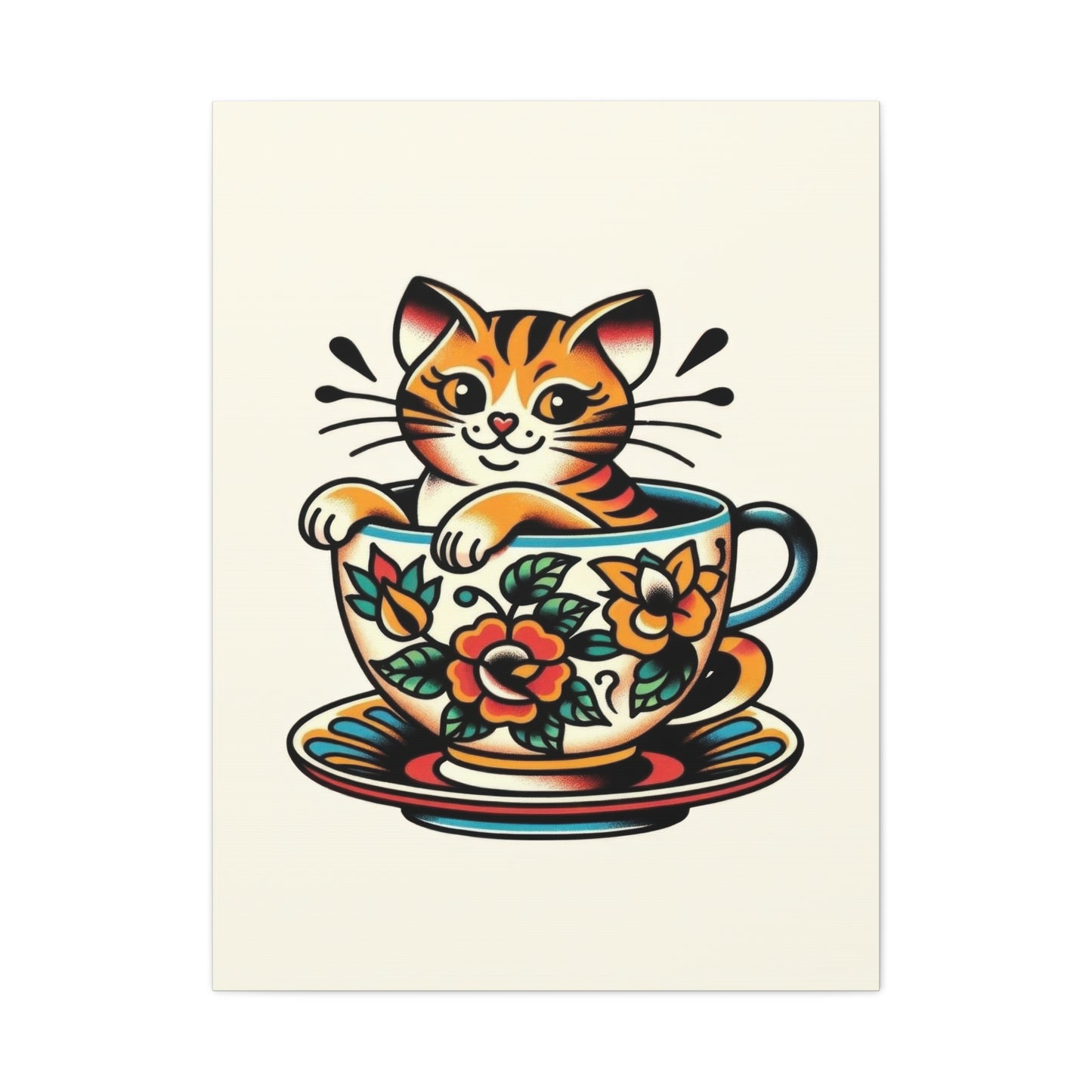 Cozy Cat in a Cup Wall Art & Canvas Prints