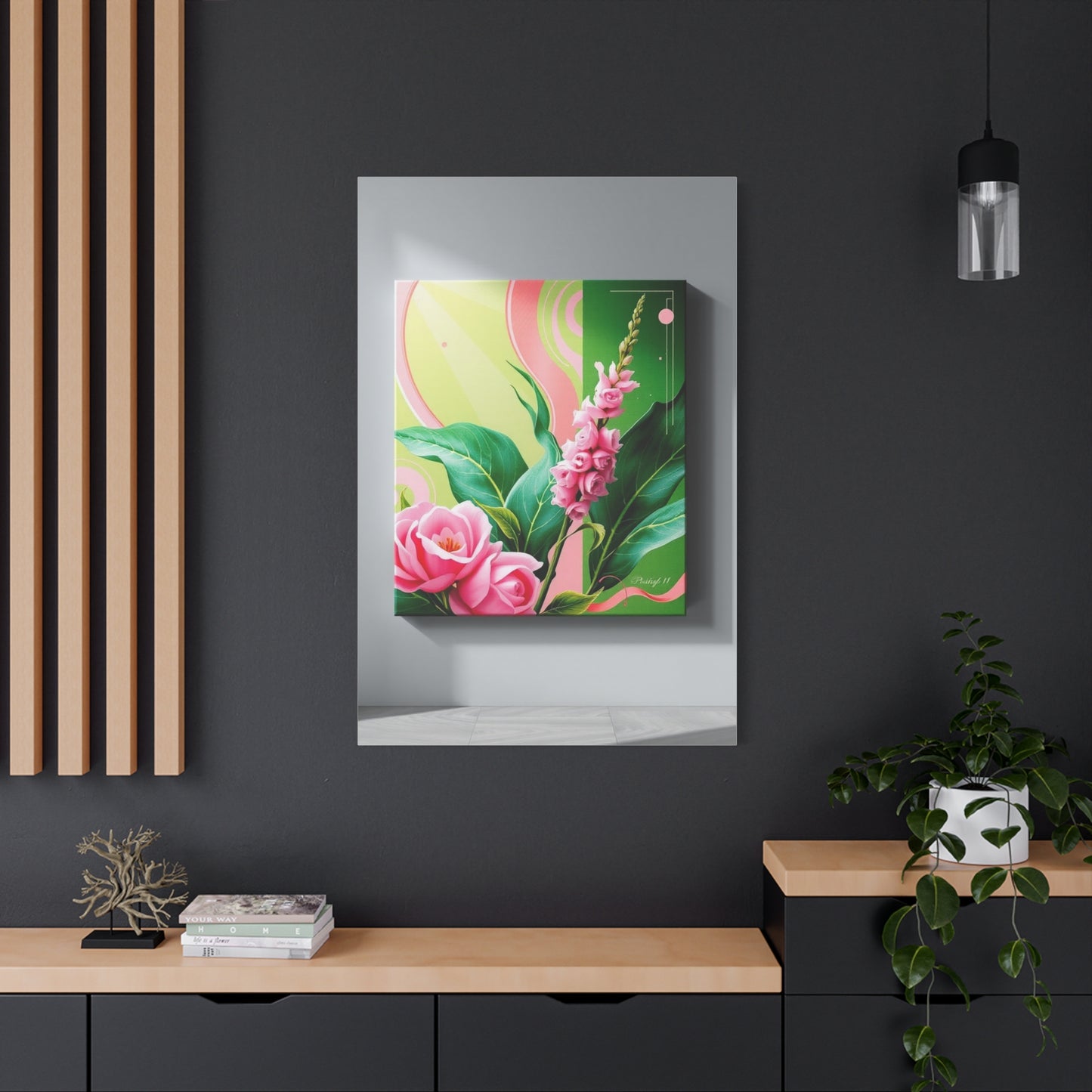 Green & Pink Canvas Art Supreme Canvas Wall Art & Canvas Print