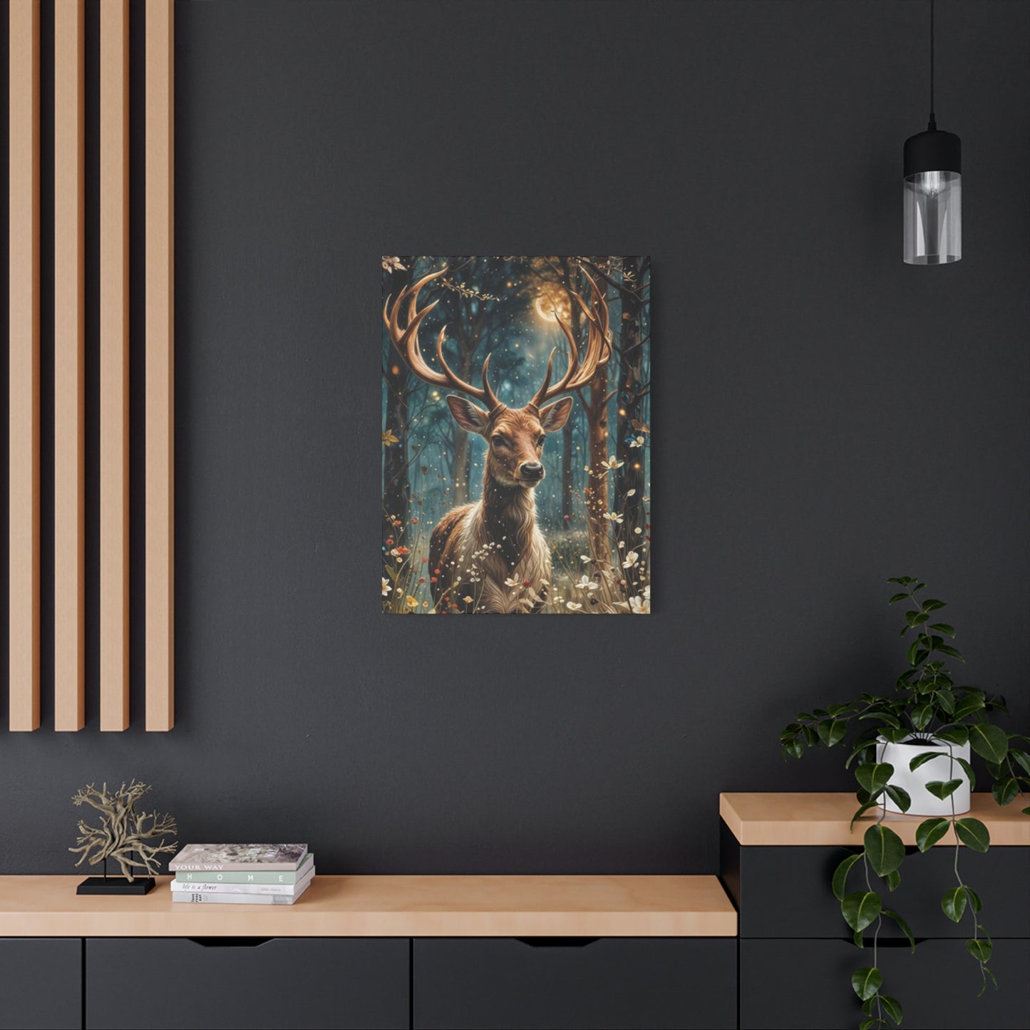 Golden Magical Reindeer Wall Art & Canvas Prints