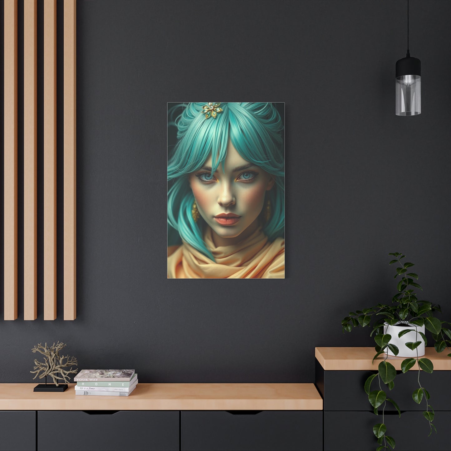 Opulent Teal Tableau wall art & canvas print
