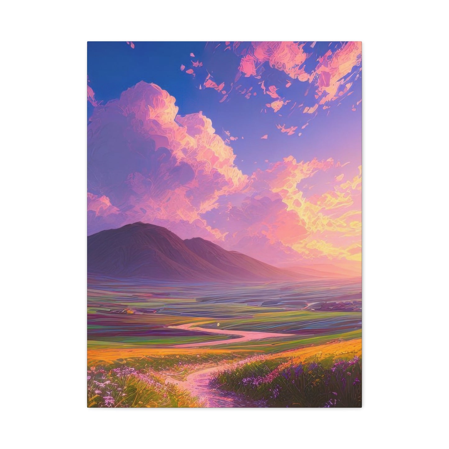Blue Violet Sky Meadow Vibrant Wall Art & Canvas Prints
