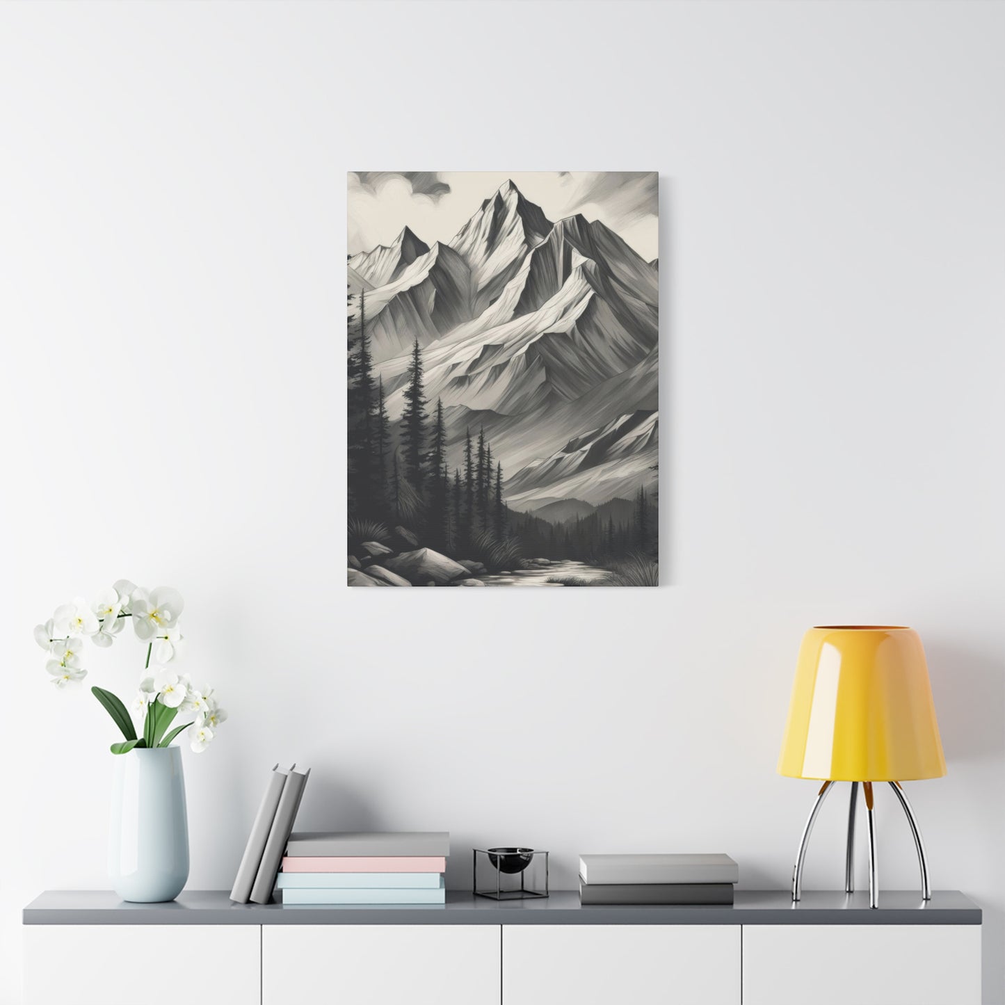 Mountains Grey Wall Art & Canvas Prints
