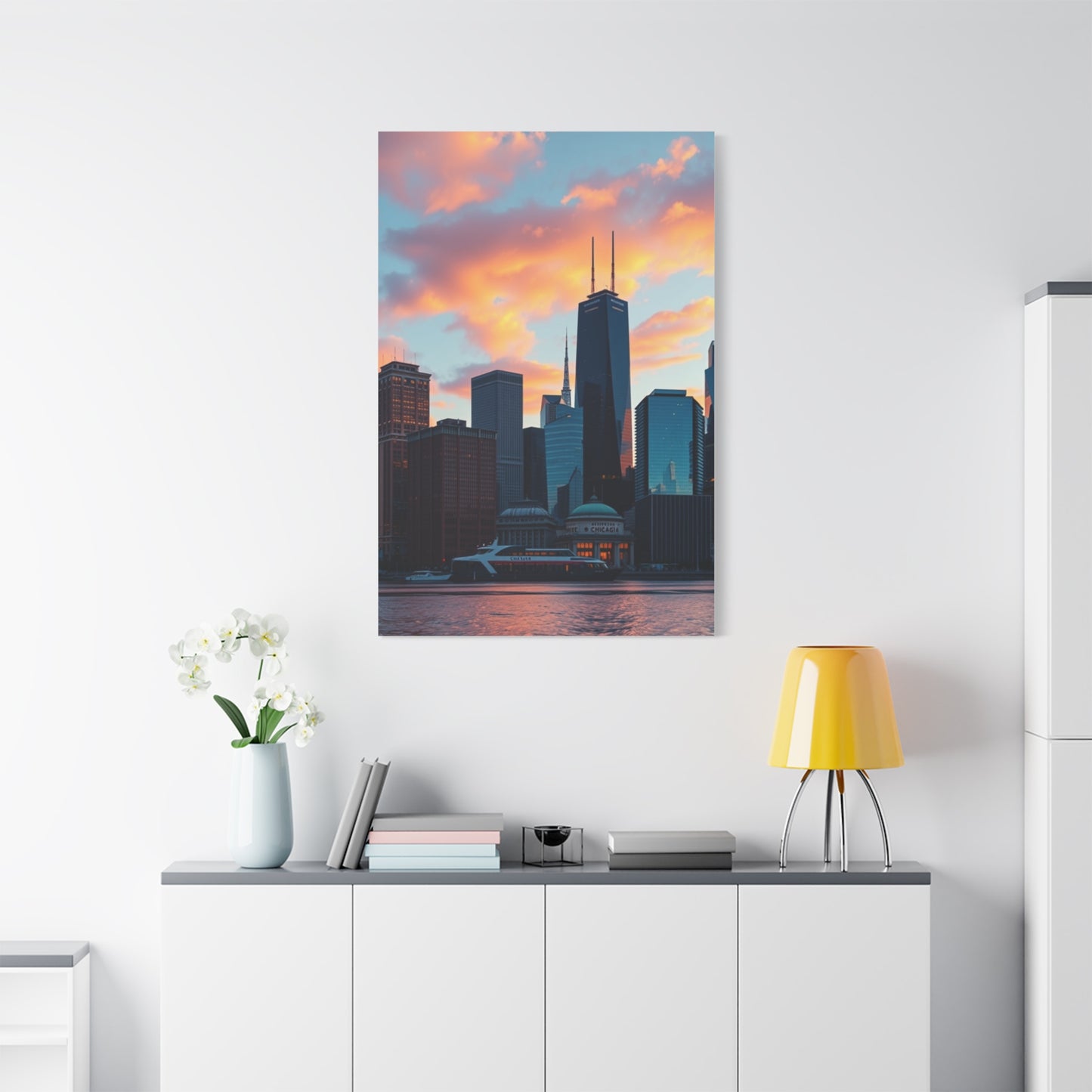 Chicago Skylines Art Canvas Art 3 Wall Art & Canvas Print