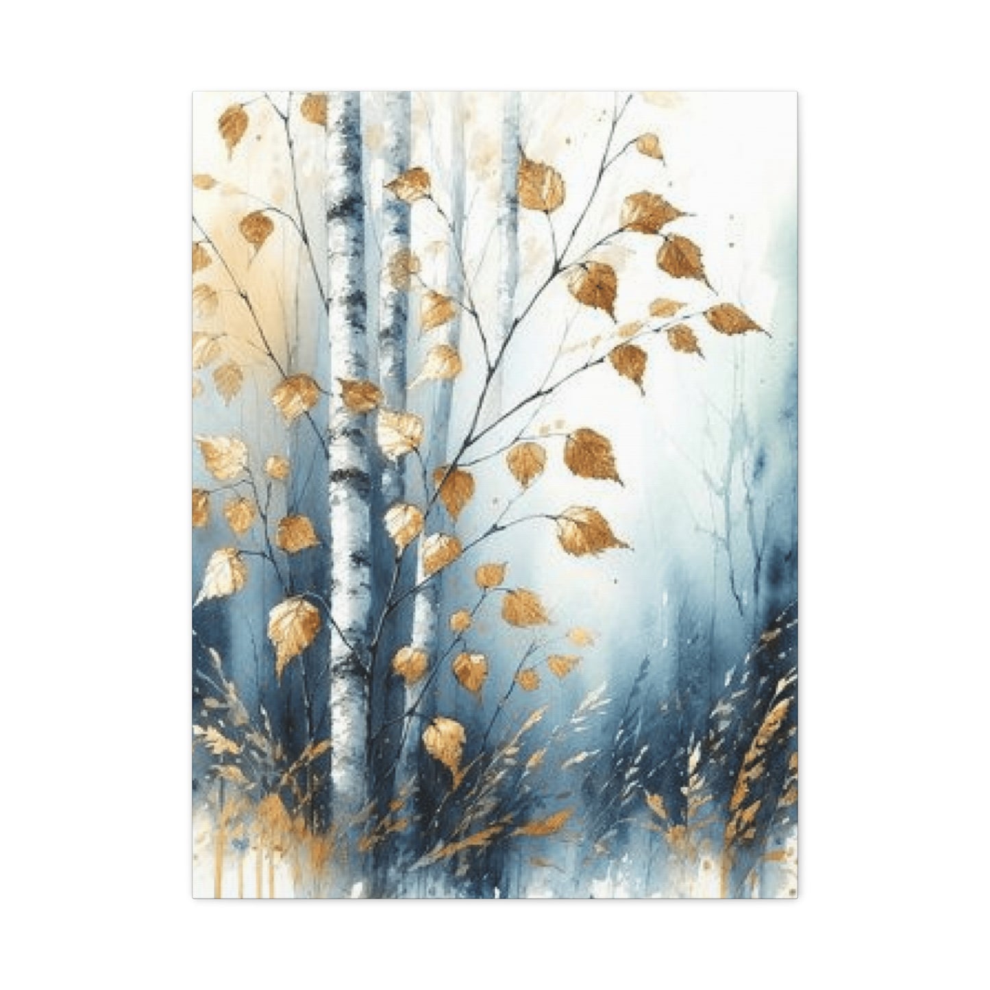 Birch Tree Trunk and Leaves Wall Art & Canvas Prints