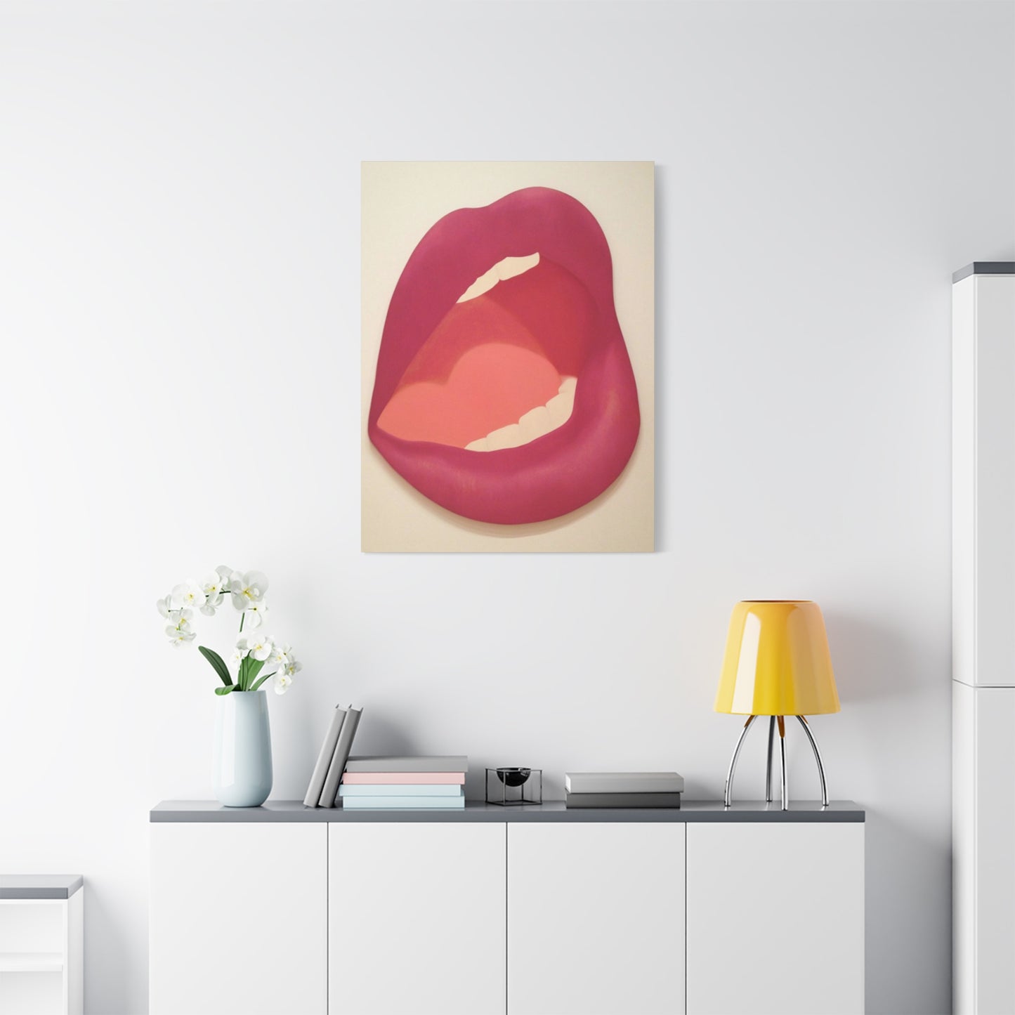 Red Lips Painting Wall Art & Canvas Prints