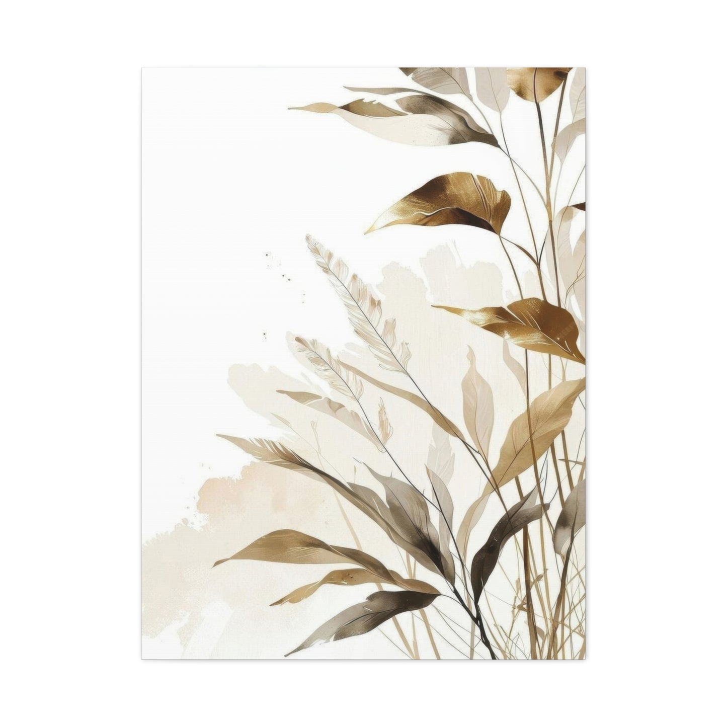 Golden Leaves and Feathers Wall Art & Canvas Prints