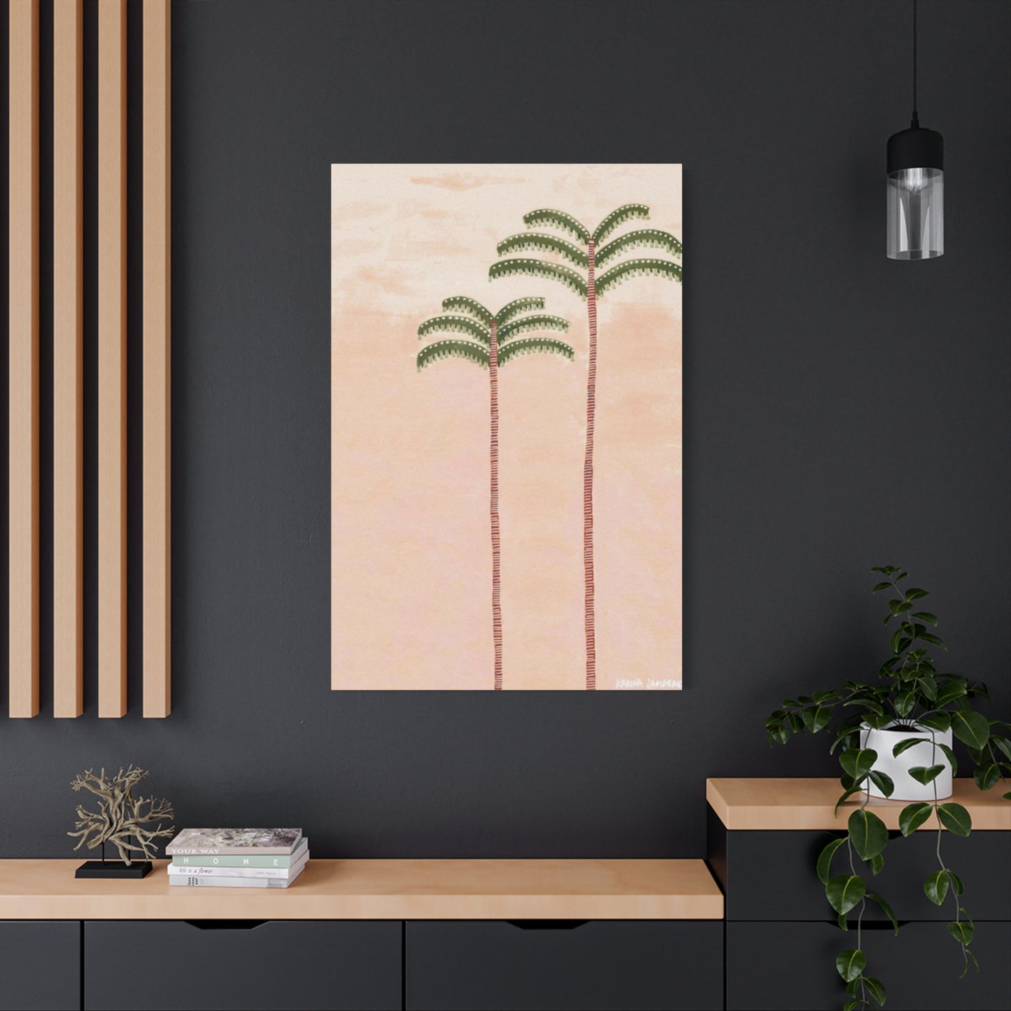 Drawing Of Two Palm Tree Wall Art & Canvas Prints