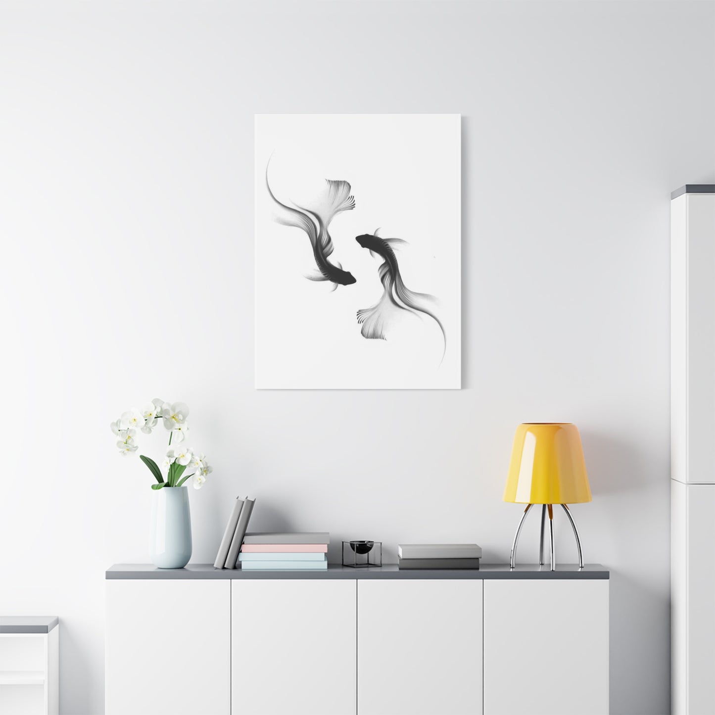 Fishes Grey Wall Art & Canvas Prints