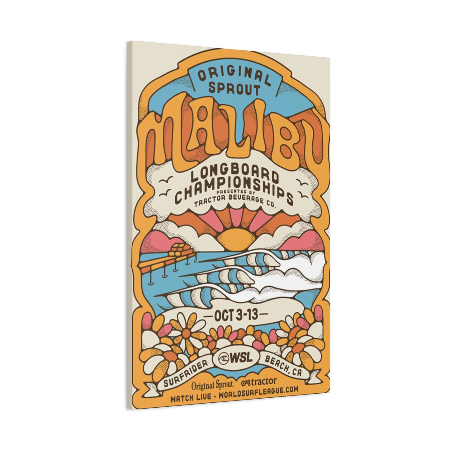 Malibu Surf Poster Wall Art & Canvas Prints