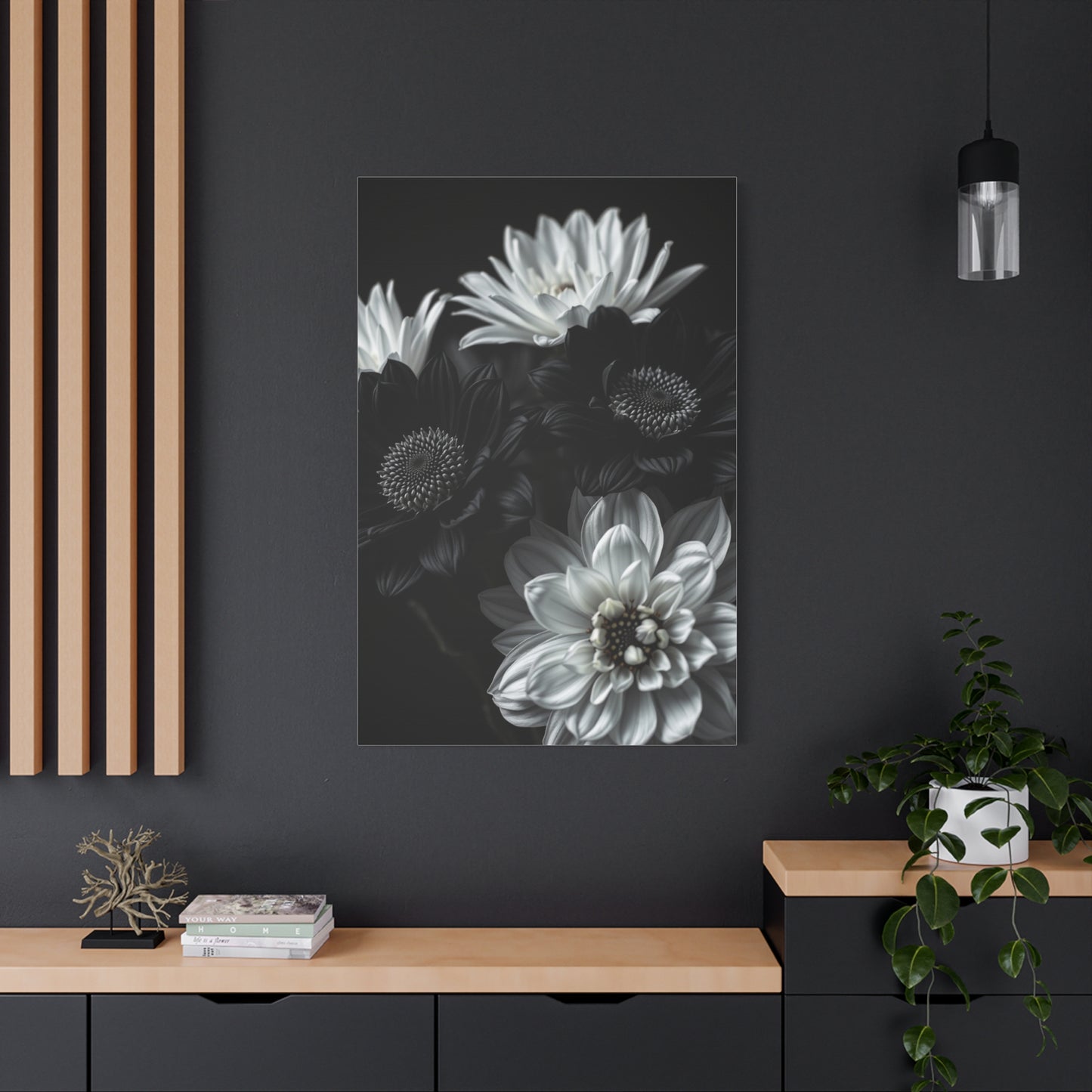 Monochrome Bloom Elegance Wall Art & Canvas Print