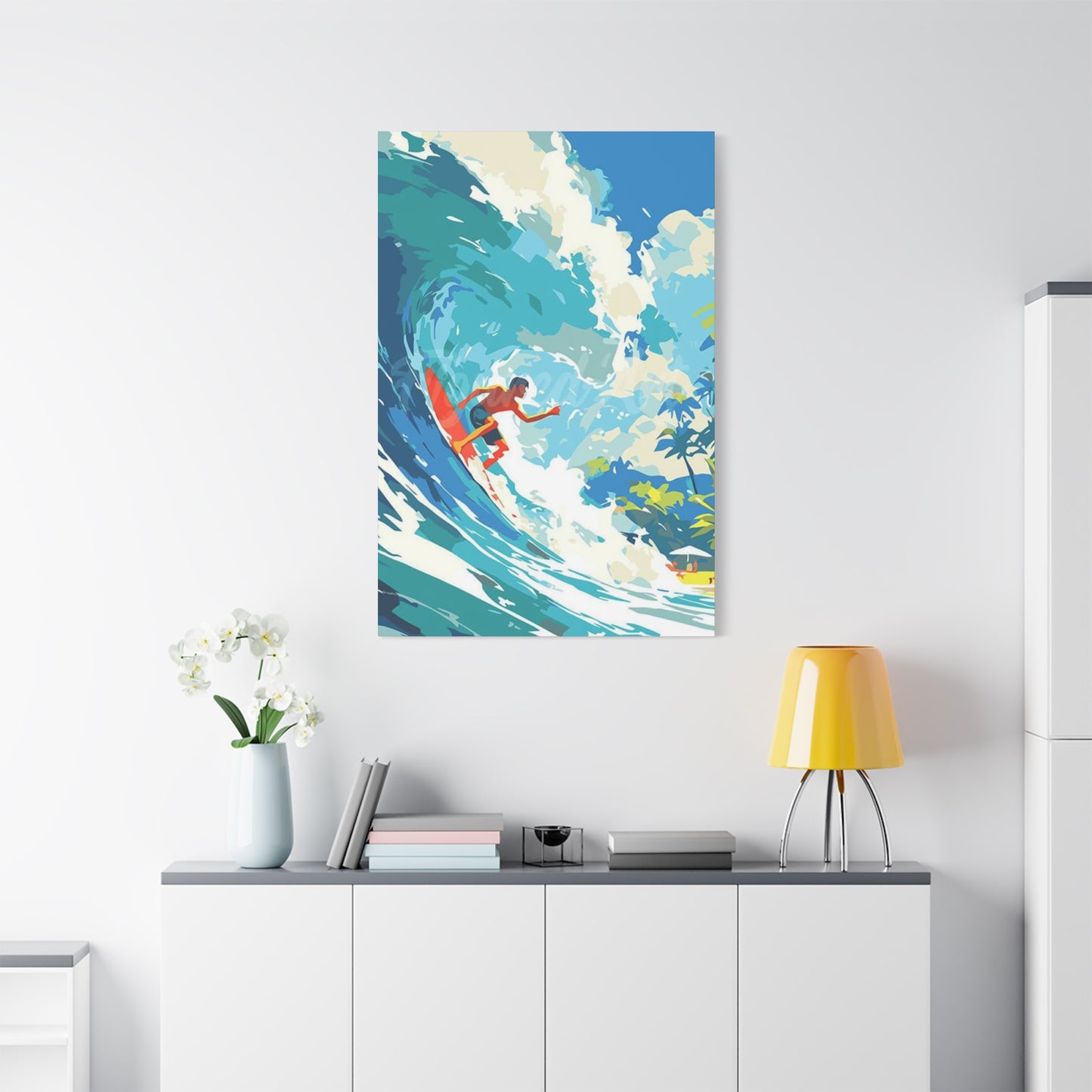 Wave Surfing Abstract Poster Wall Art & Canvas Prints
