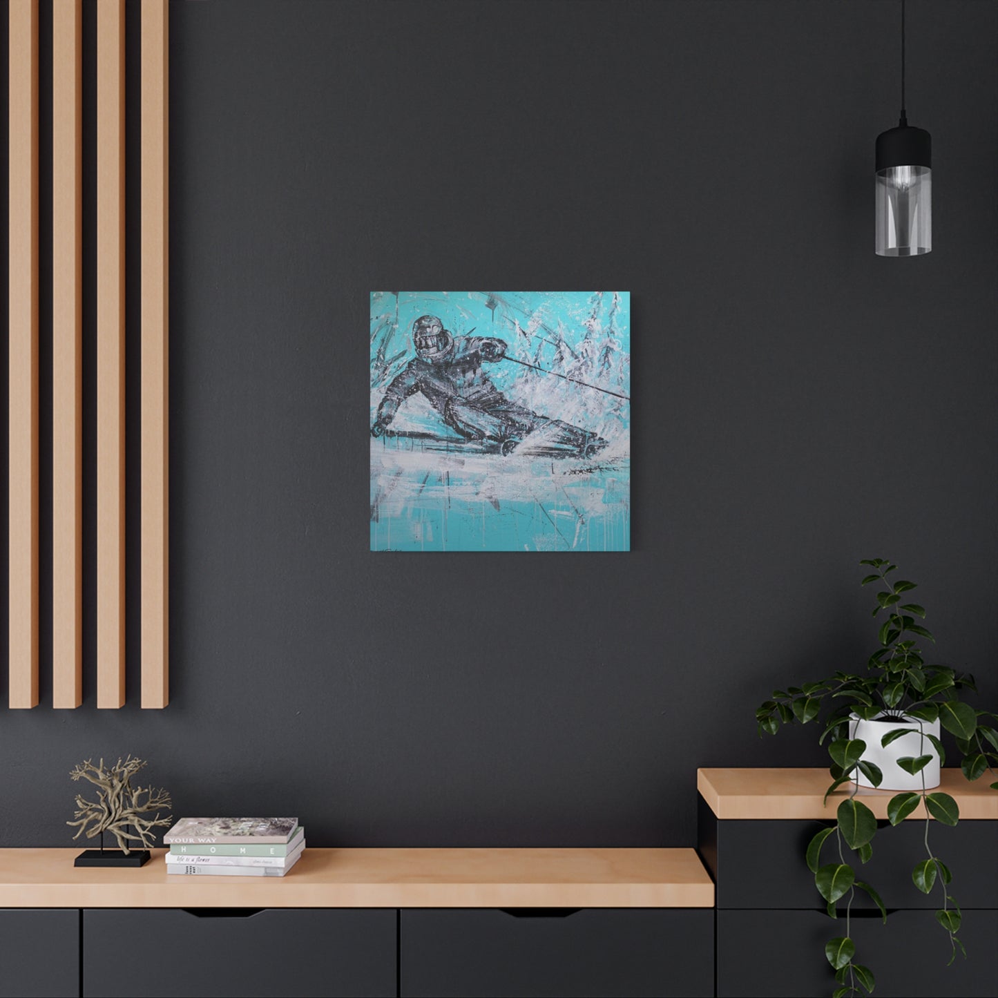 Skiing In White Snow Poster Wall Art & Canvas Prints